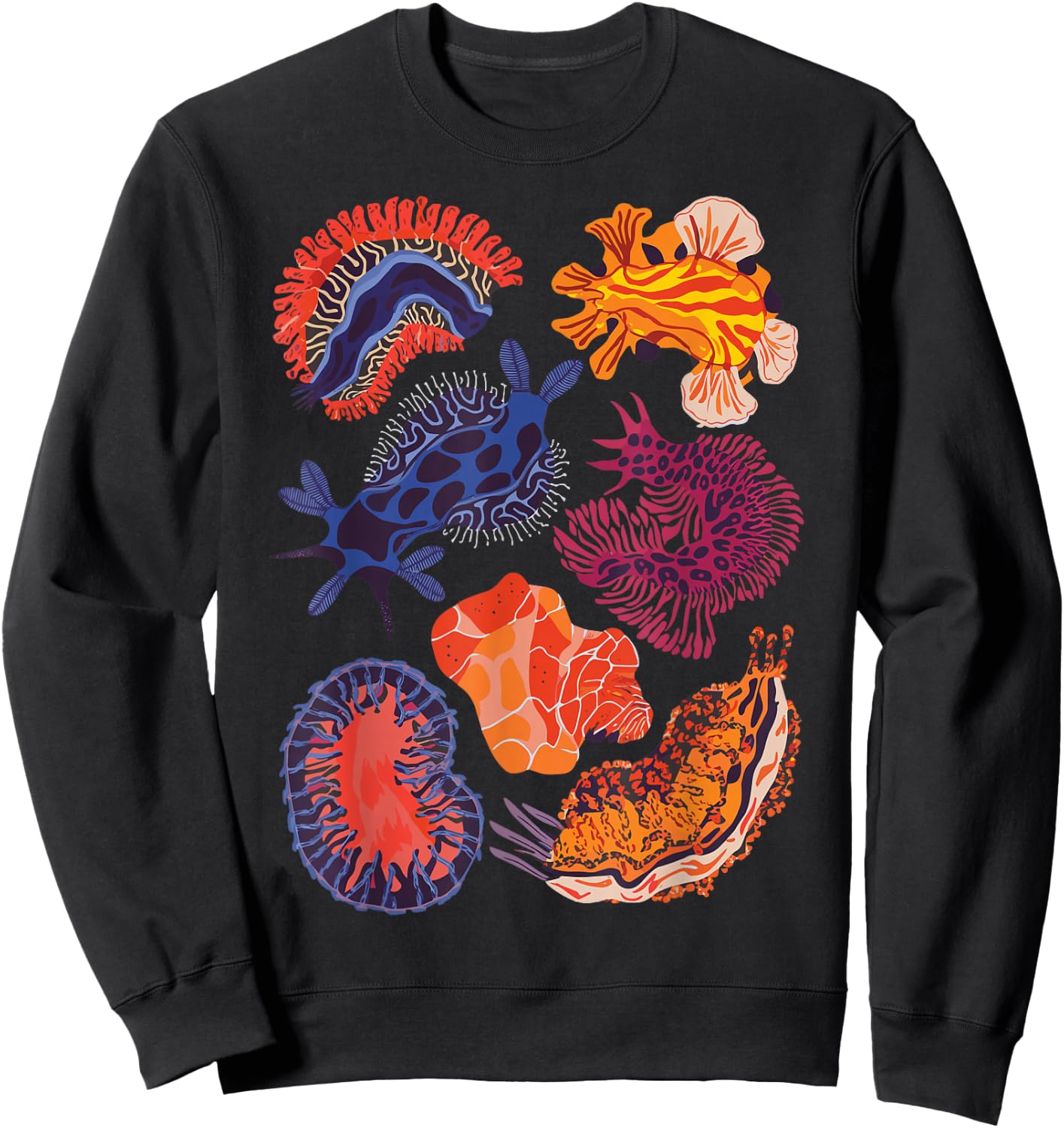 Sea Slugs Nudibranch Marine Animal Biologist Aquarist Sweatshirt - Sweatshirt | Black