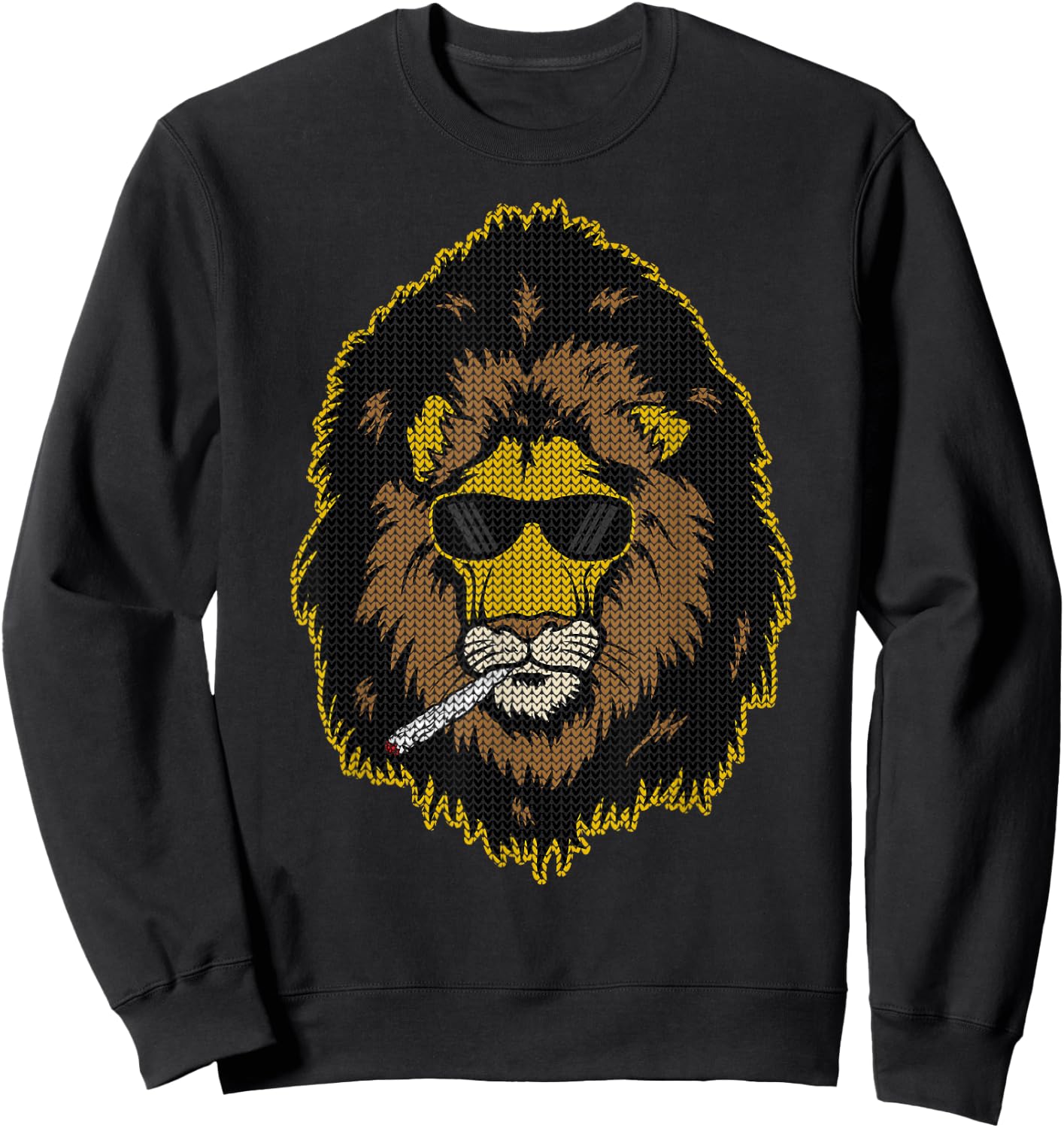 Pot Smoking Lion Sweatshirt - Sweatshirt | Black