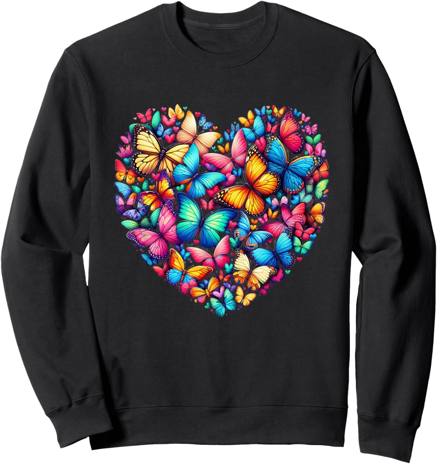 Butterfly Love Colorful Butterflies Art Beautiful Garden Sweatshirt - Sweatshirt | Black