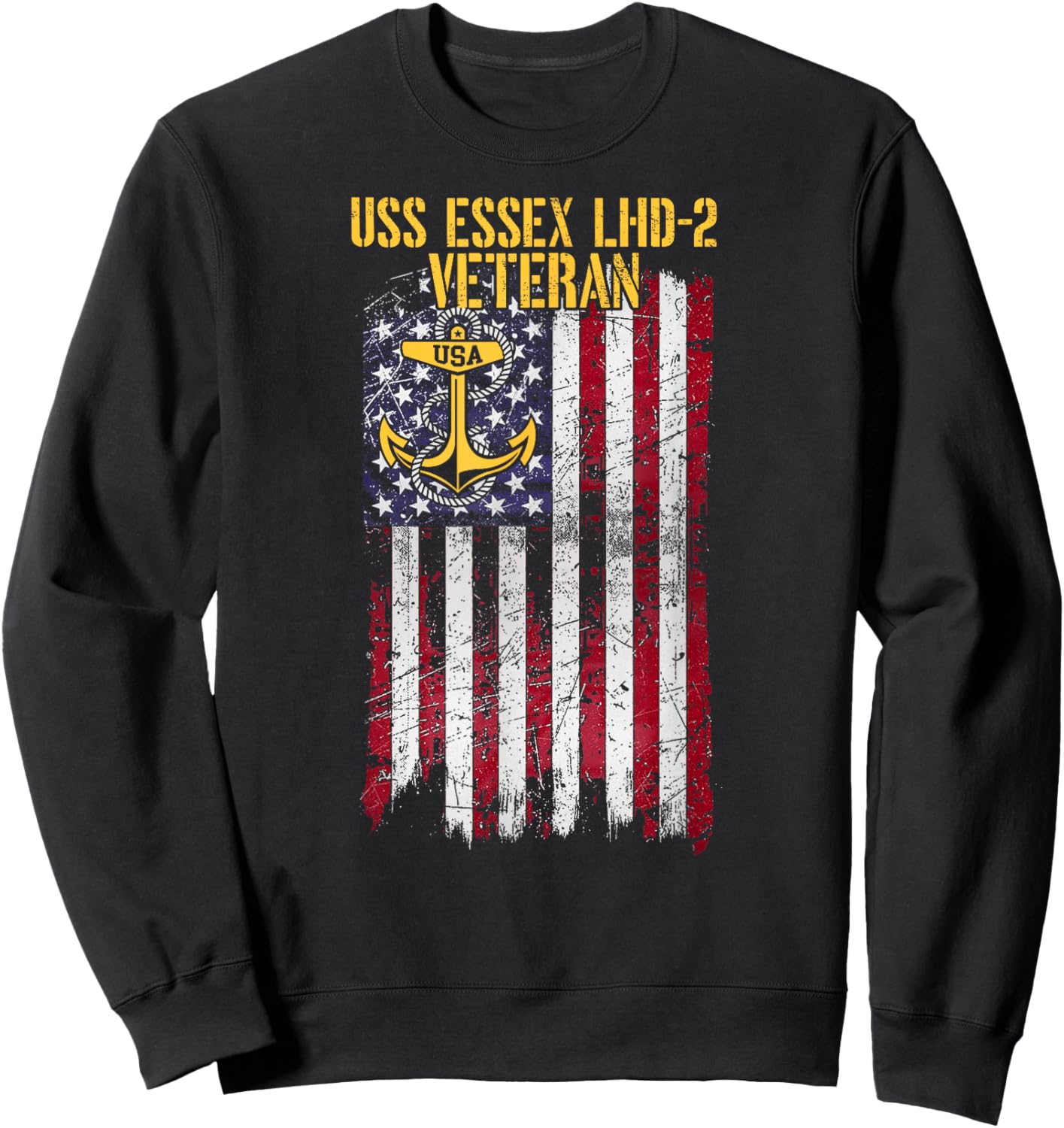 USS Essex LHD-2 Amphibious Assault Ship Veteran Sweatshirt - Sweatshirt | Black