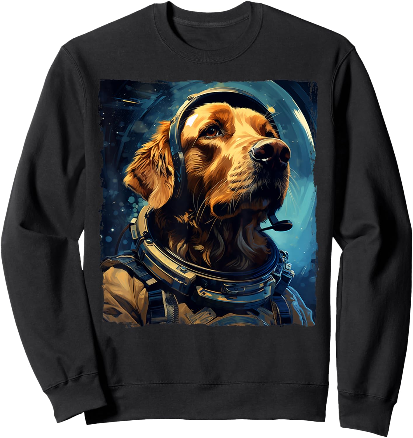 Golden Retriever Funny Golden Retriever Astronaut Sweatshirt - Sweatshirt | Black