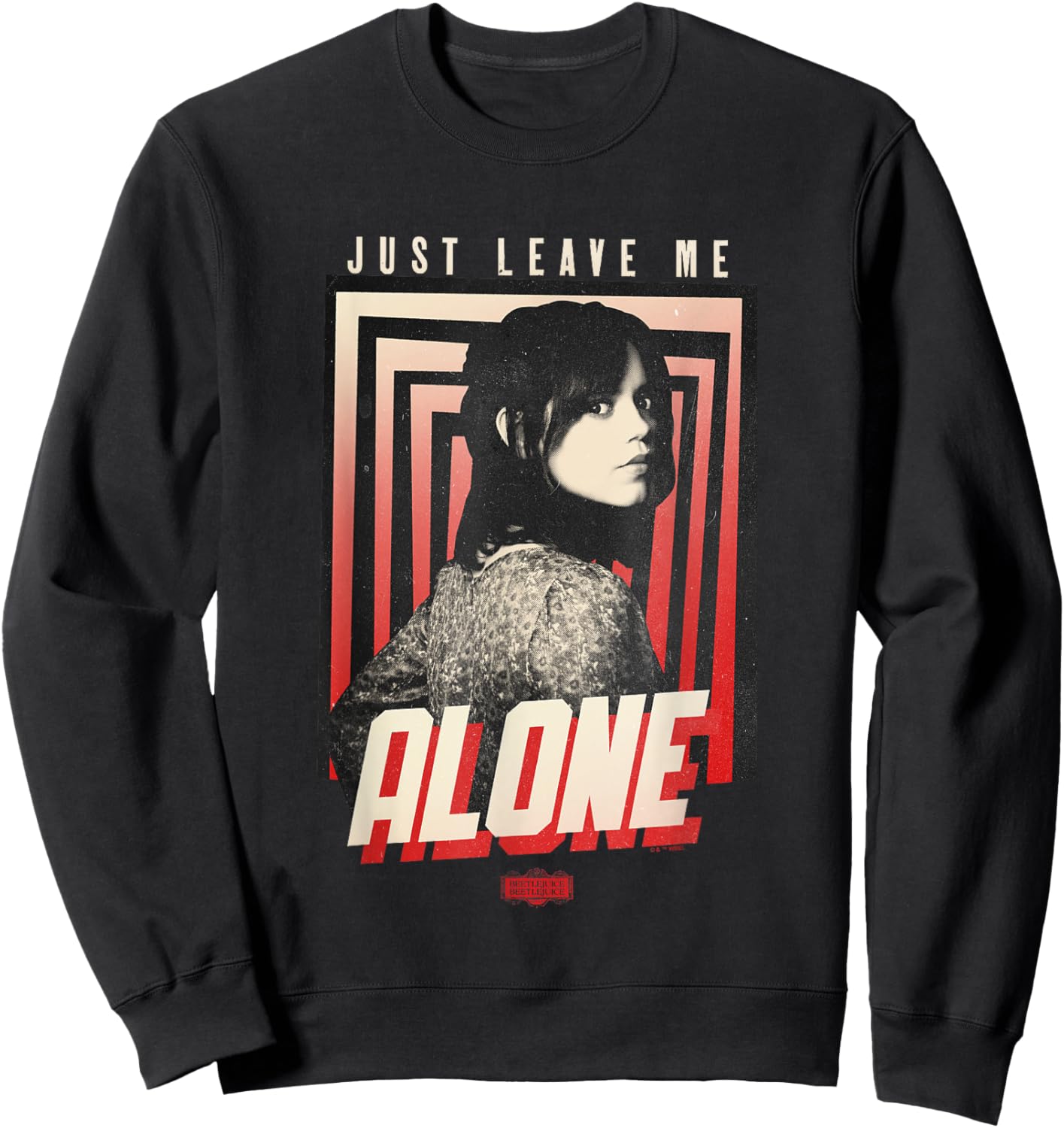 Beetlejuice Beetlejuice Just Leave Me Alone Astrid Faded Sweatshirt - Sweatshirt | Black