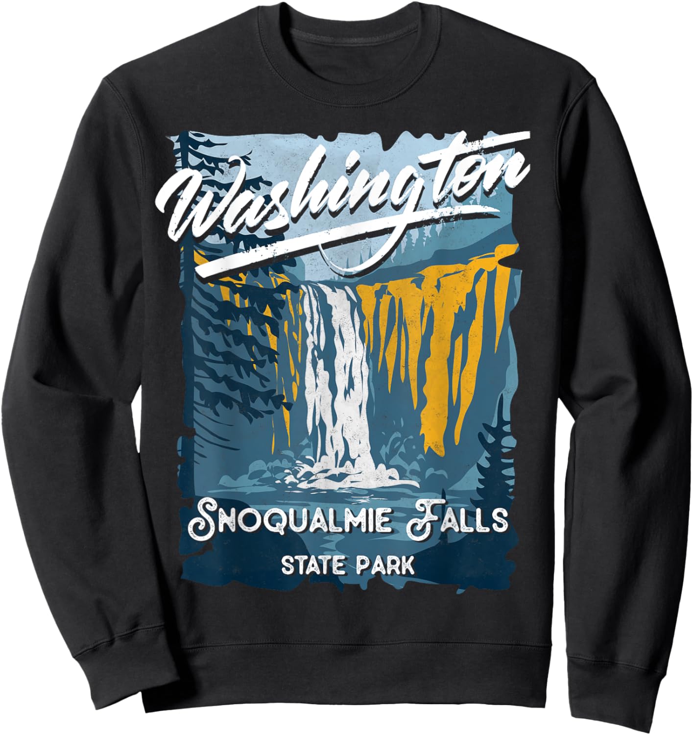 Snoqualmie Falls State Park Washington Evergreen State Sweatshirt - Sweatshirt | Black