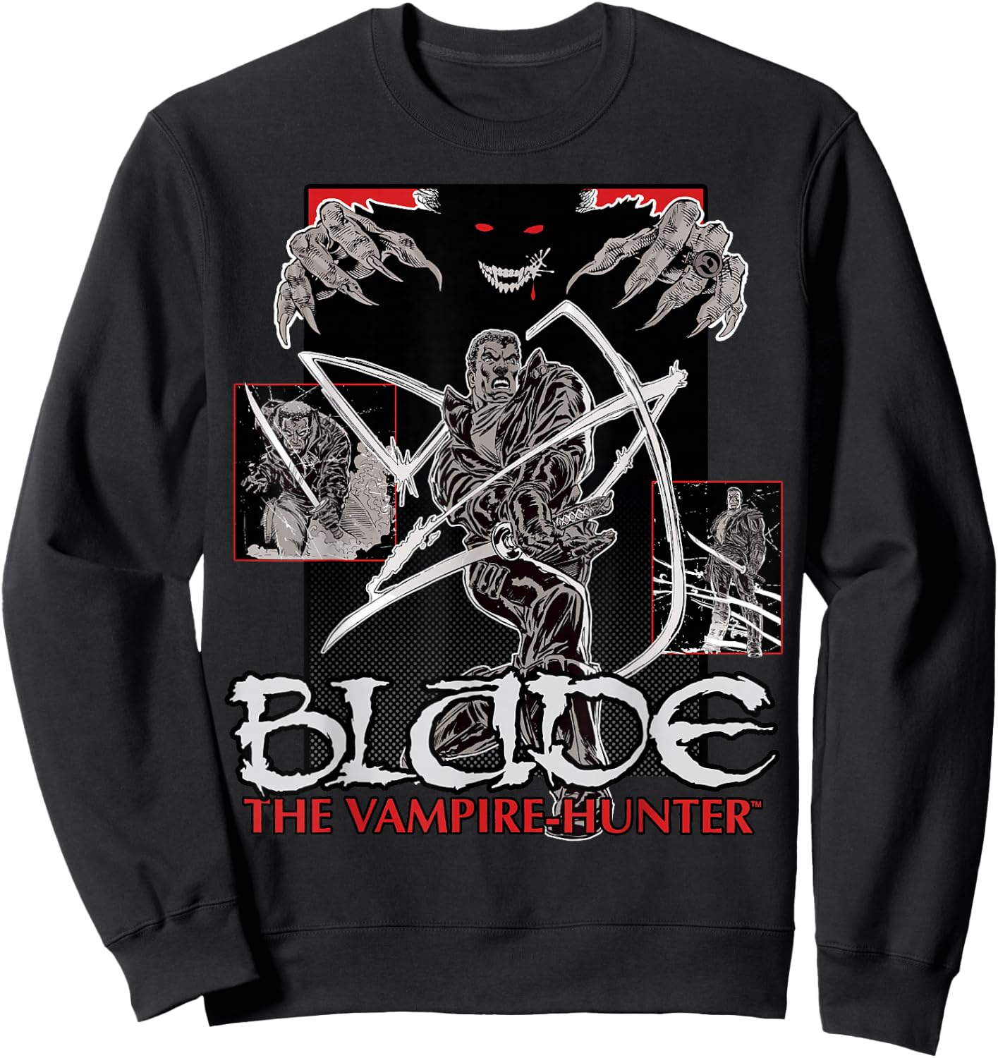 Marvel Blade Animated Series Portrait Collage Logo Sweatshirt - Sweatshirt | Black