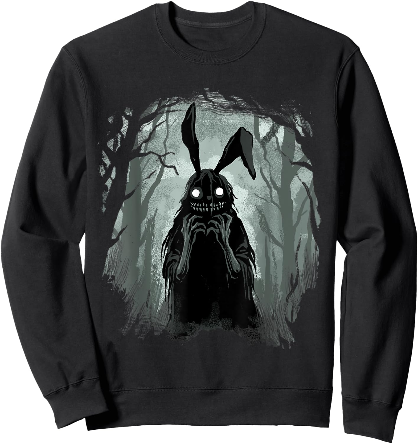 Gothic Shirt Creepy Bunny Goth Rabbit Evil Rabbit Weirdcore Sweatshirt - Sweatshirt | Black