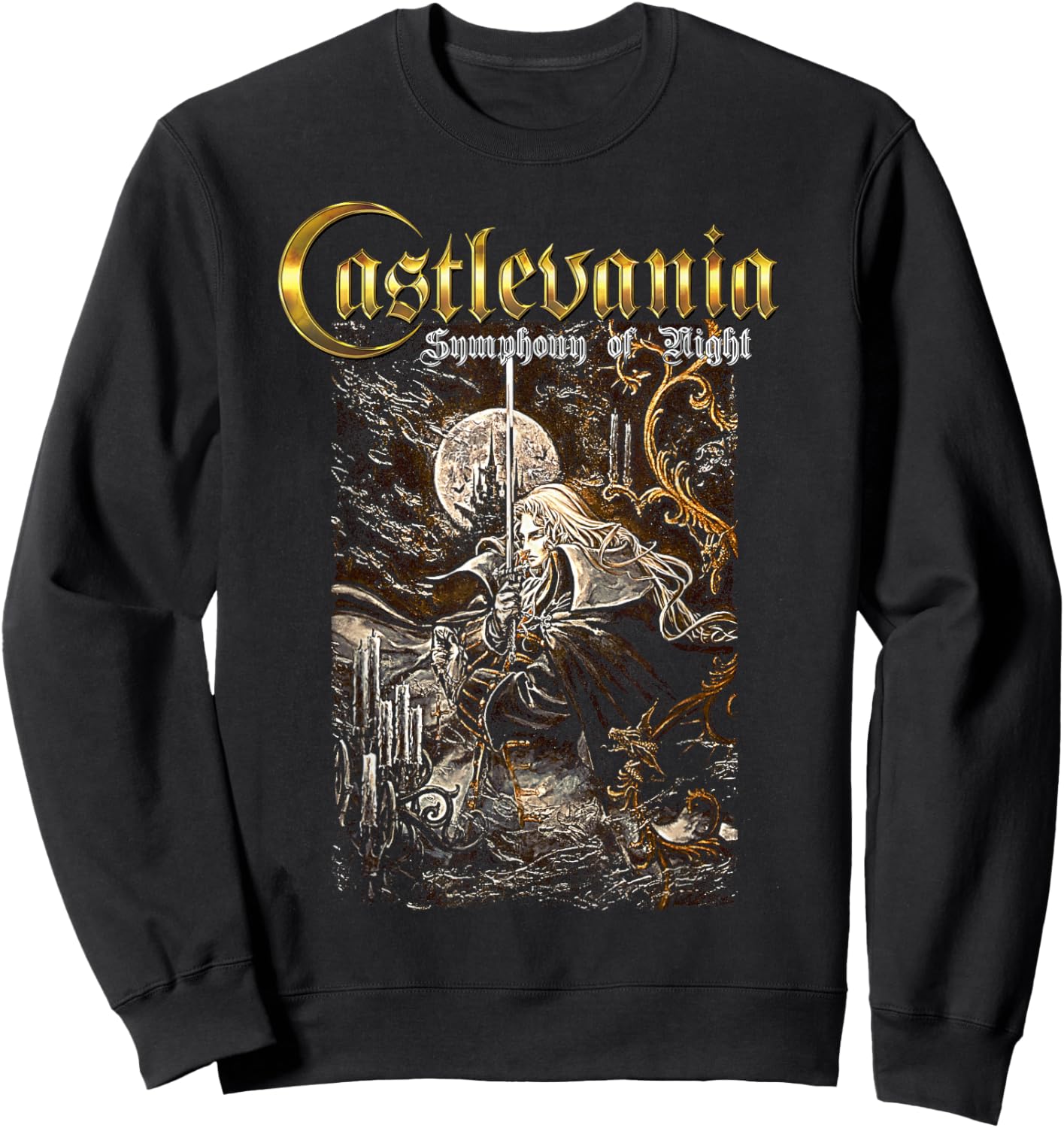 Castlevania Symphony Box Art Gothic Moon Night Retro Gamer Sweatshirt - Sweatshirt | Black