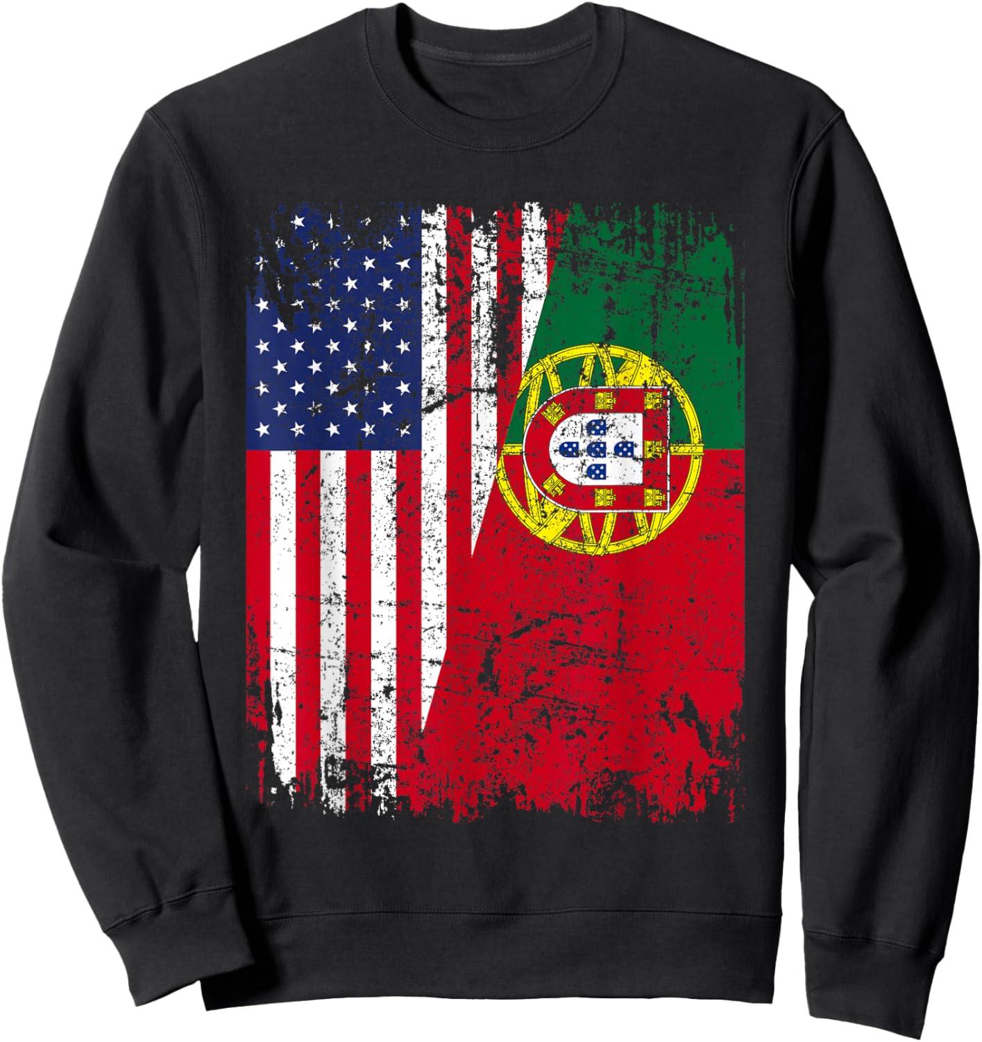 PORTUGUESE American Flag | Men Women Kids | PORTUGAL Sweatshirt - Sweatshirt | Black