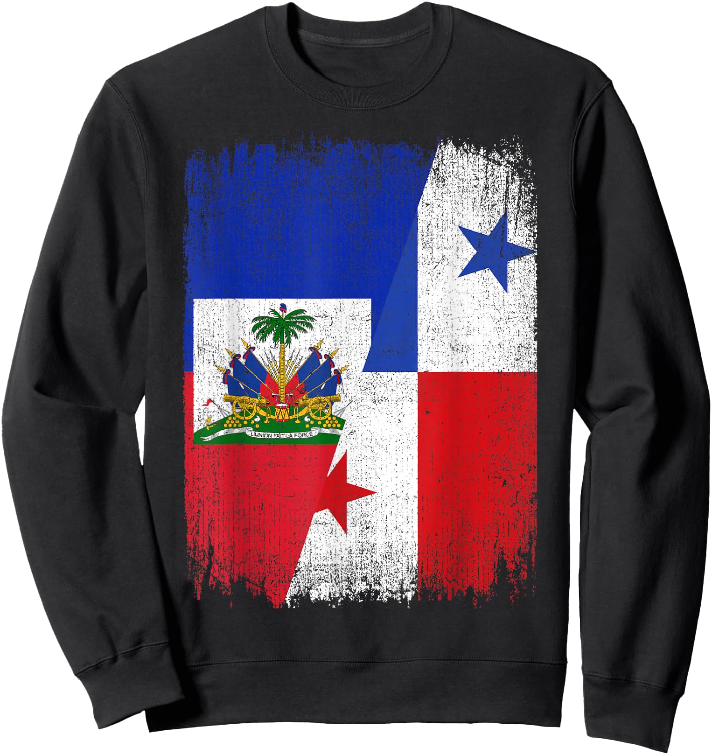 Half Haiti Panama Flag Haitian Panamanian Pride Roots Sweatshirt - Sweatshirt | Black