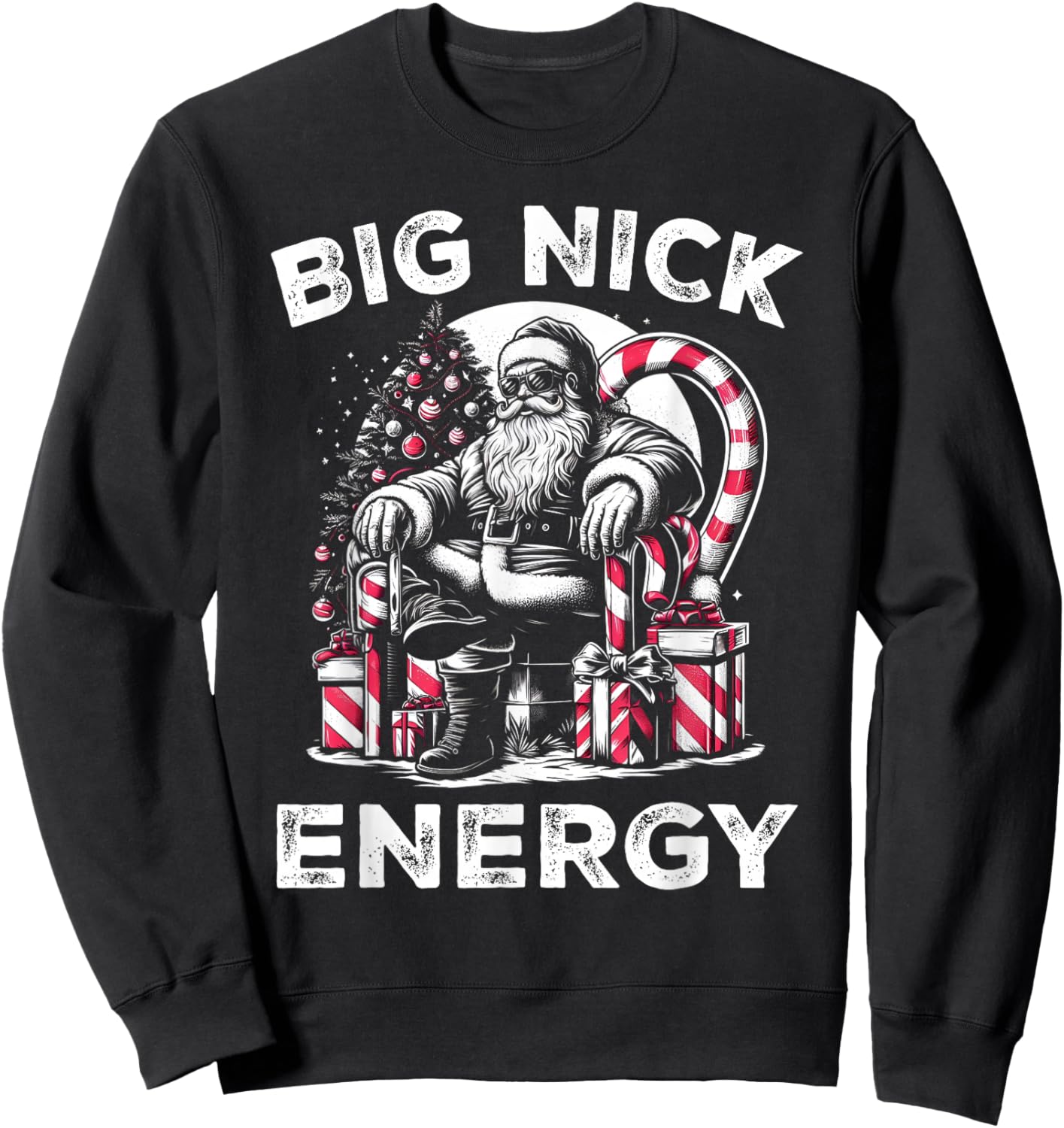 Big Nick Energy Funny Santa Claus Christmas Men Women Kids Sweatshirt - Sweatshirt | Black