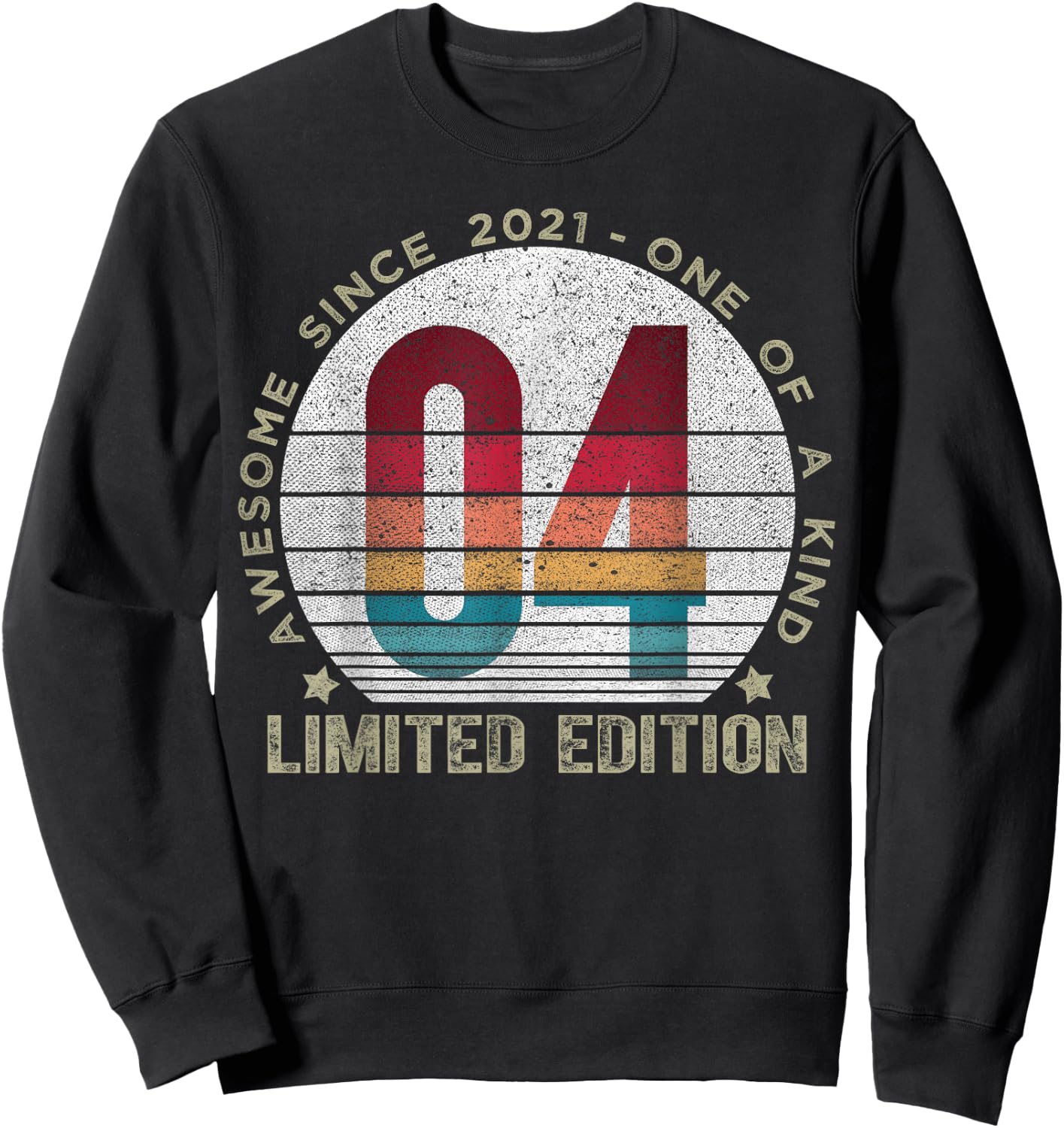 4 Year Old Gifts Vintage 2021 Limited Edition 4th Birthday Sweatshirt - Sweatshirt | Black