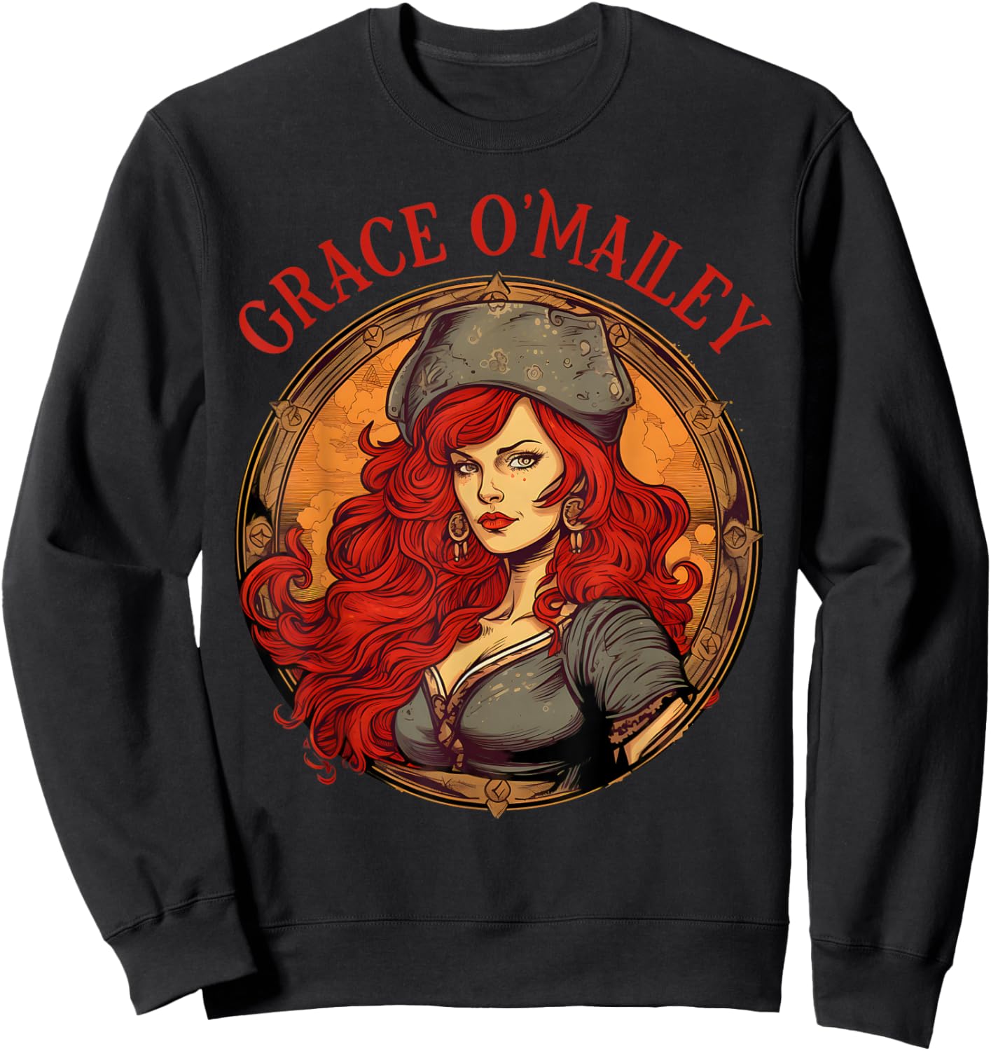 Grace O'Malley Irish Heritages Fearless Irish Pirate Queens Sweatshirt - Sweatshirt | Black