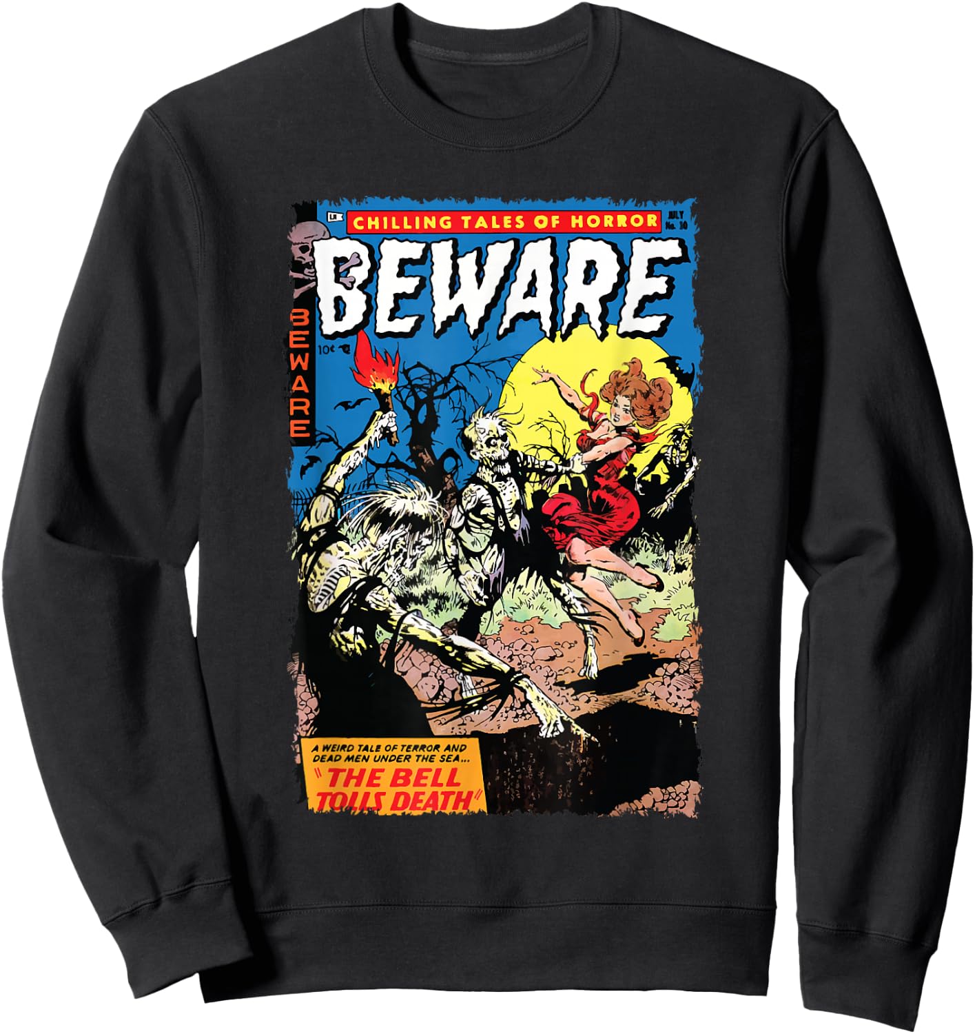 Vintage Horror Comic Book Cover Beware 10 Sweatshirt - Sweatshirt | Black