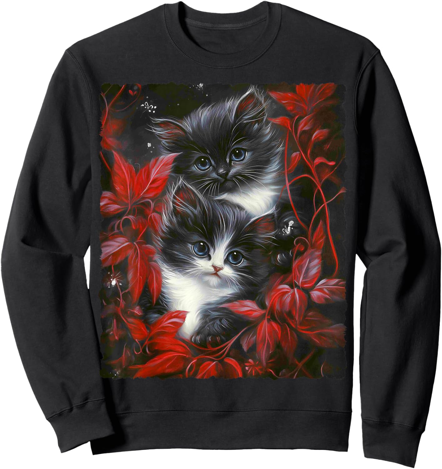 Cute Magical Cat Kitten Fantasy Art Design Sweatshirt - Sweatshirt | Black