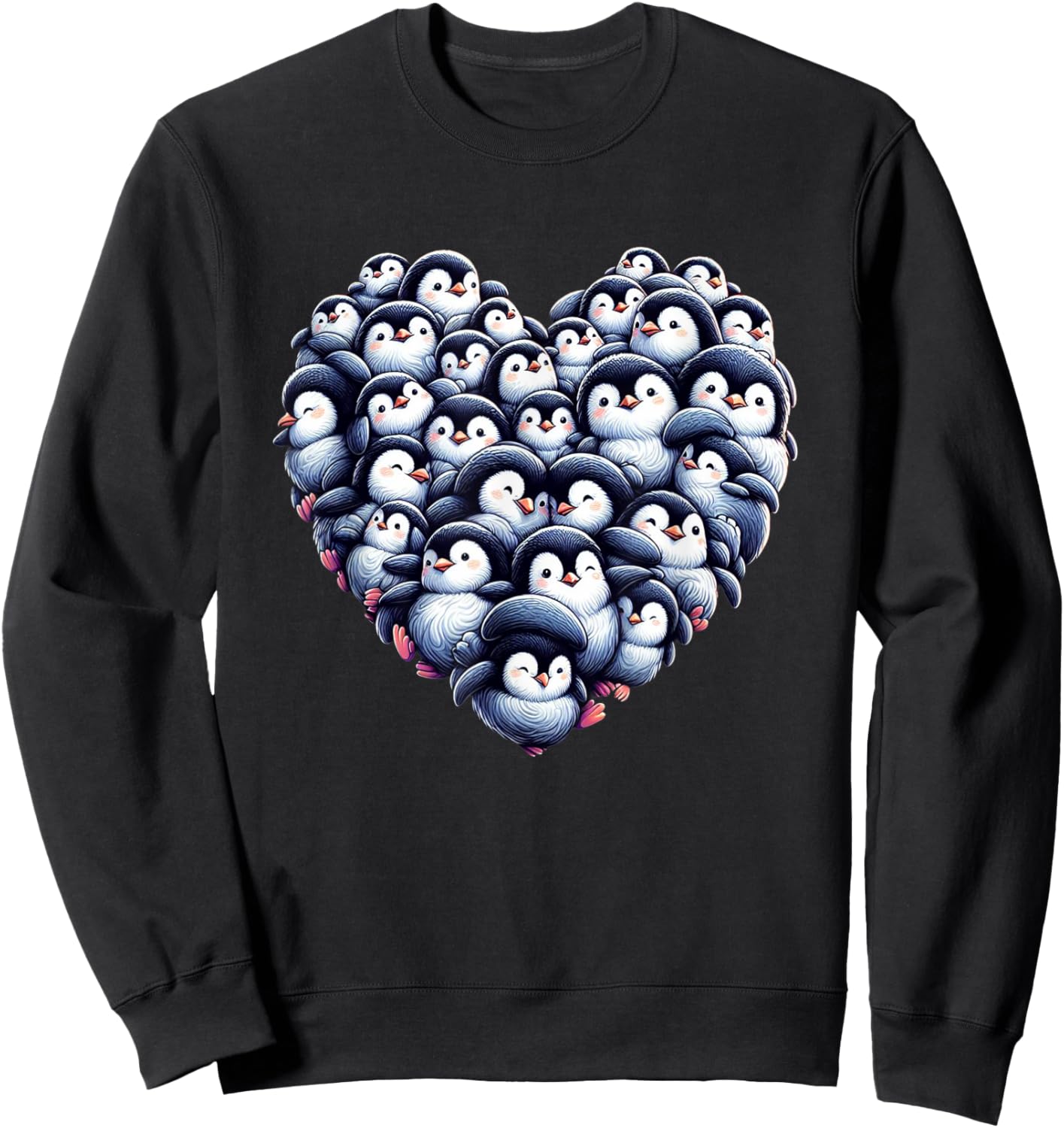Penguins Love Beautiful Colorful Penguin Art Animal Sweatshirt - Sweatshirt | Black