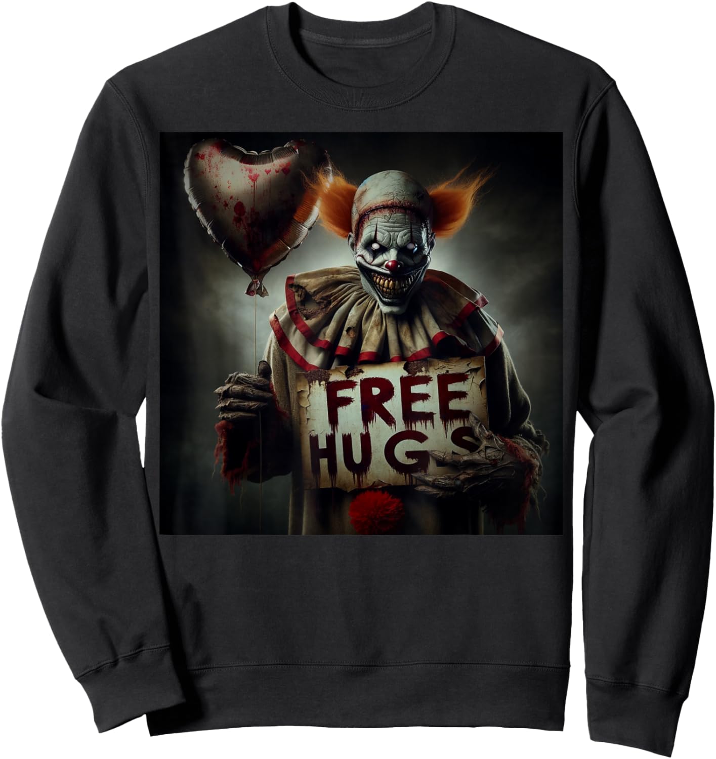 Kostenlose Umarmungen Gruseliger Clown Halloween-Horror zum Valentinstag Sweatshirt - Sweatshirt | Black
