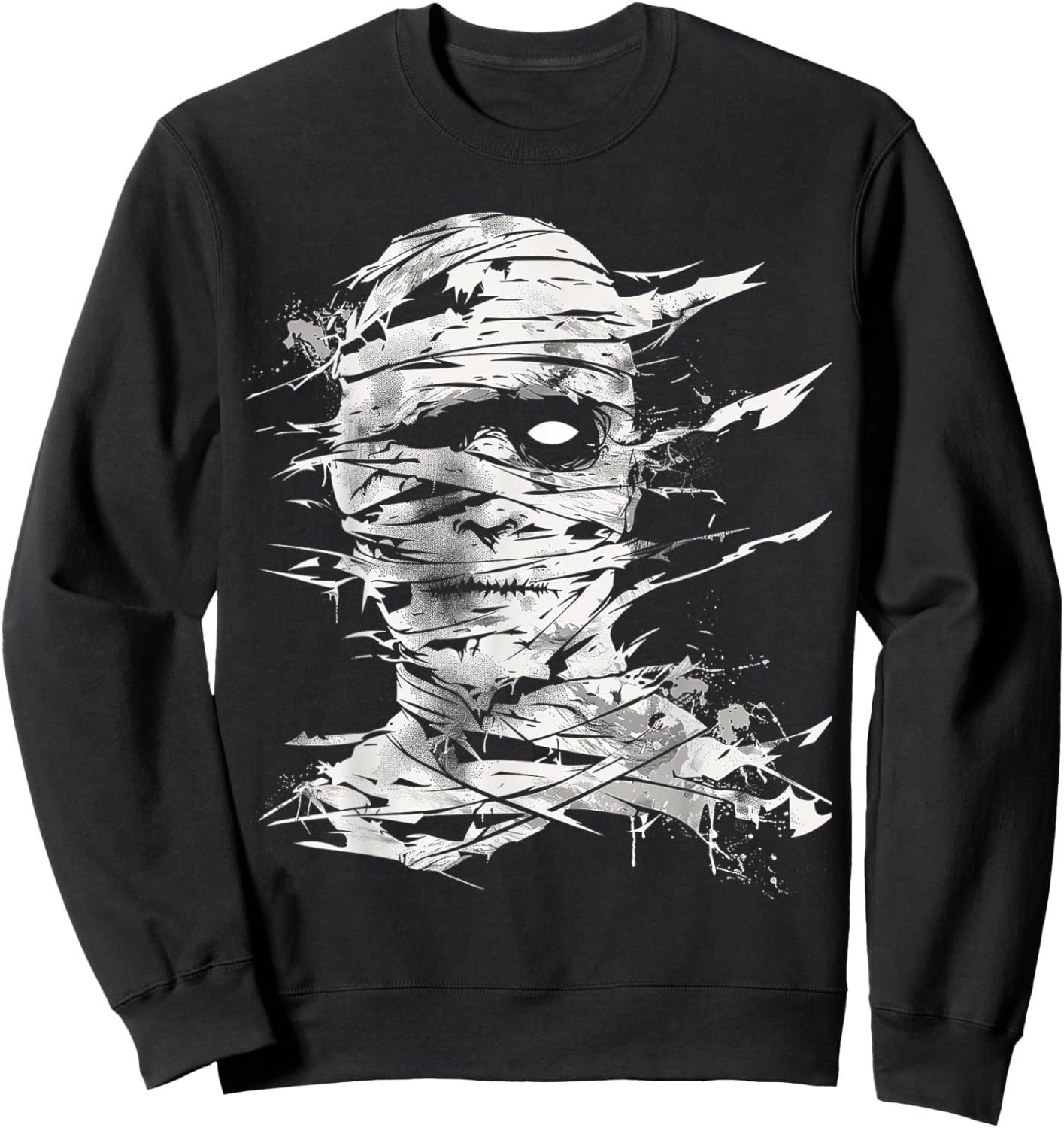 Mummy Costume Halloween Graphic Art Mummy Sweatshirt - Sweatshirt | Black