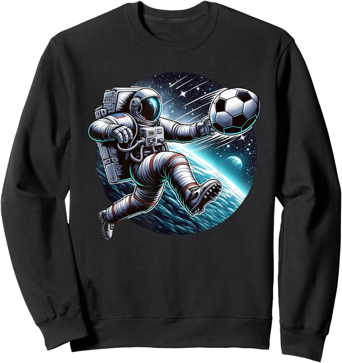 Astronaut Playing Soccer In Space Sweatshirt - Sweatshirt | Black