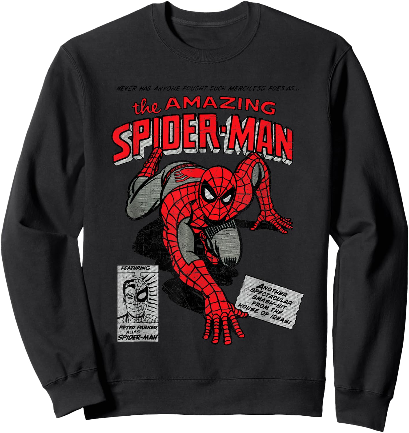 Marvel Spider-Man Retro Comic Sweatshirt - Sweatshirt | Black