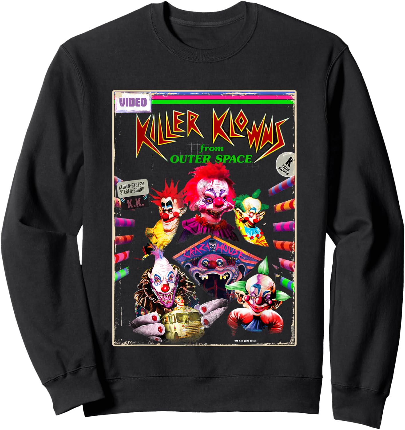 Killer Klowns from Outer Space Klown System Retro Poster Sweatshirt - Sweatshirt | Black