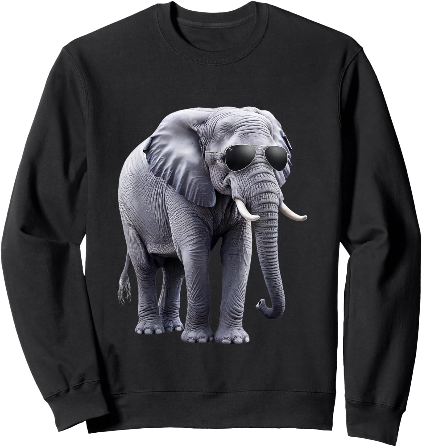 Cooler Elefant mit Sonnenbrille – Lustiges Design Sweatshirt - Sweatshirt | Black