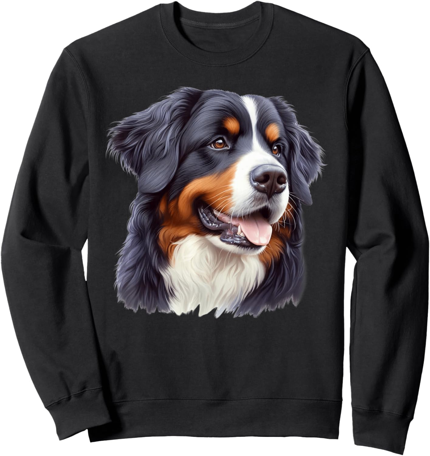 Portrait of Bernese Mountain Dog , Black, S Sweatshirt - Sweatshirt | Black