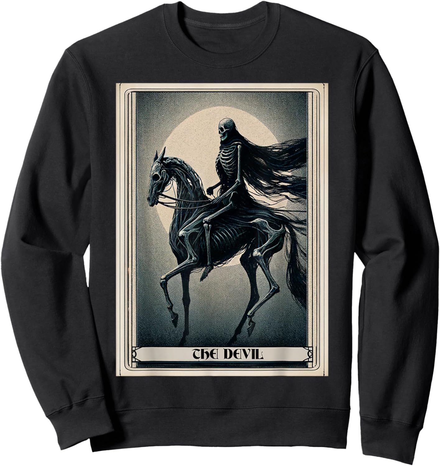 Tarot Card The Devil Death Horse Sweatshirt - Sweatshirt | Black