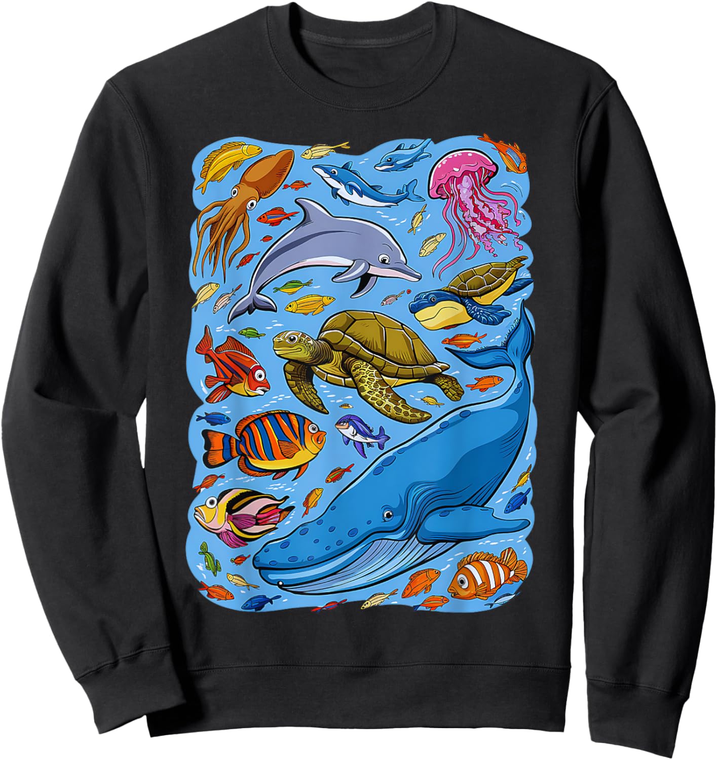 Sea Creature Animal Marine Ocean Life Kids Boys Teens Sweatshirt - Sweatshirt | Black