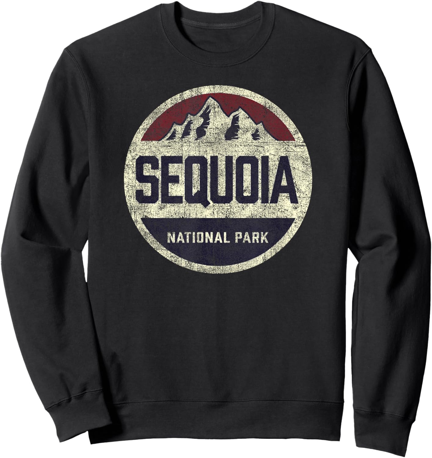 Sequoia National Park CA Mountains Vintage Hiking Souvenir Sweatshirt - Sweatshirt | Black