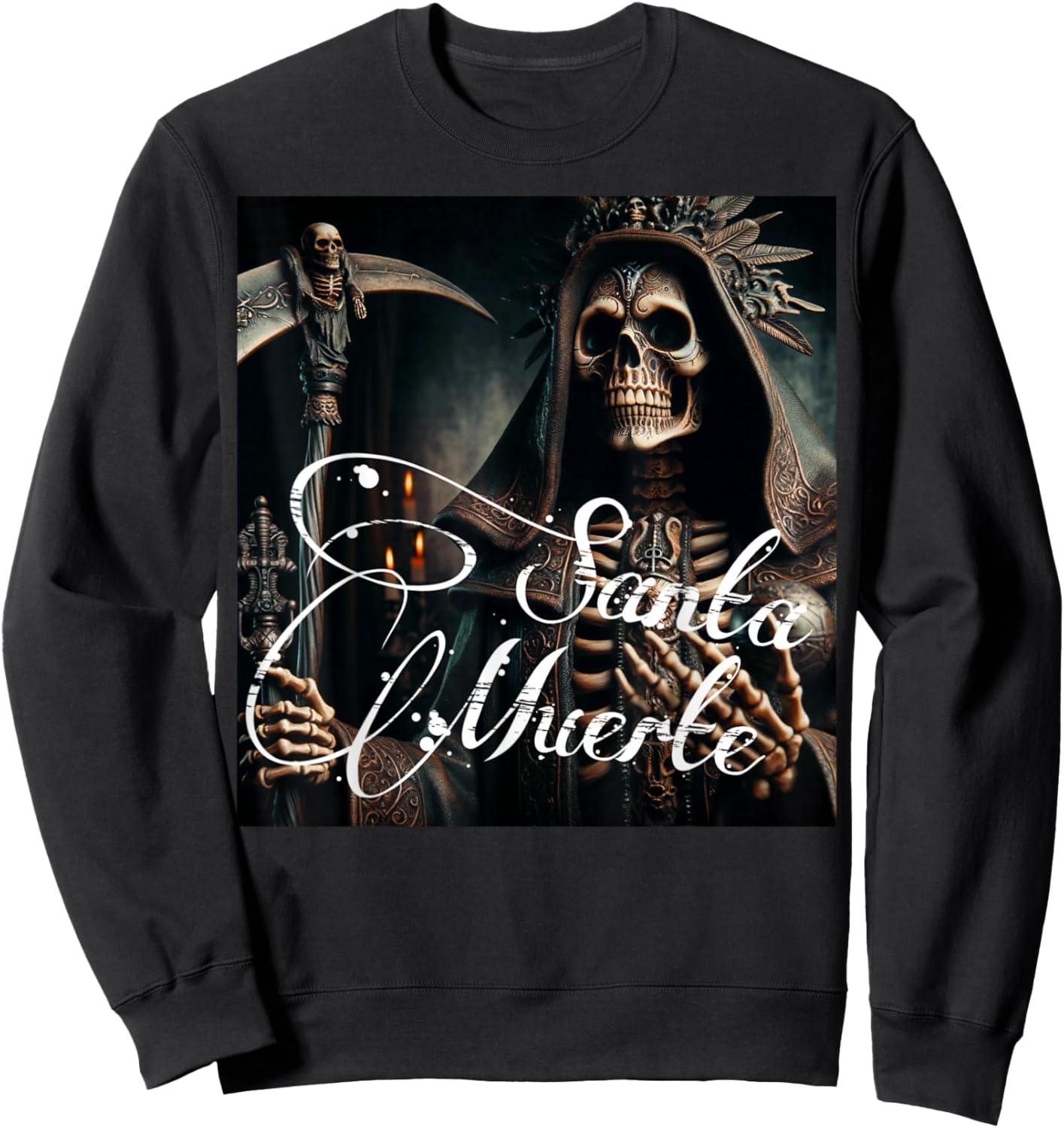 Scary Knight Clothing Santa Muerte Sweatshirt - Sweatshirt | Black