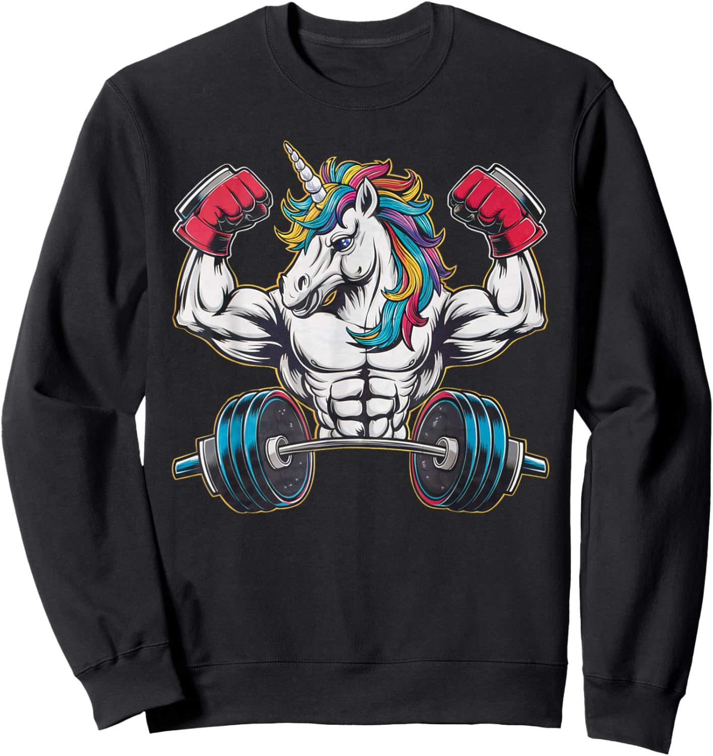Unicorn Powerlifting Weightlifting Gym Strongman Deadlifts Sweatshirt - Sweatshirt | Black