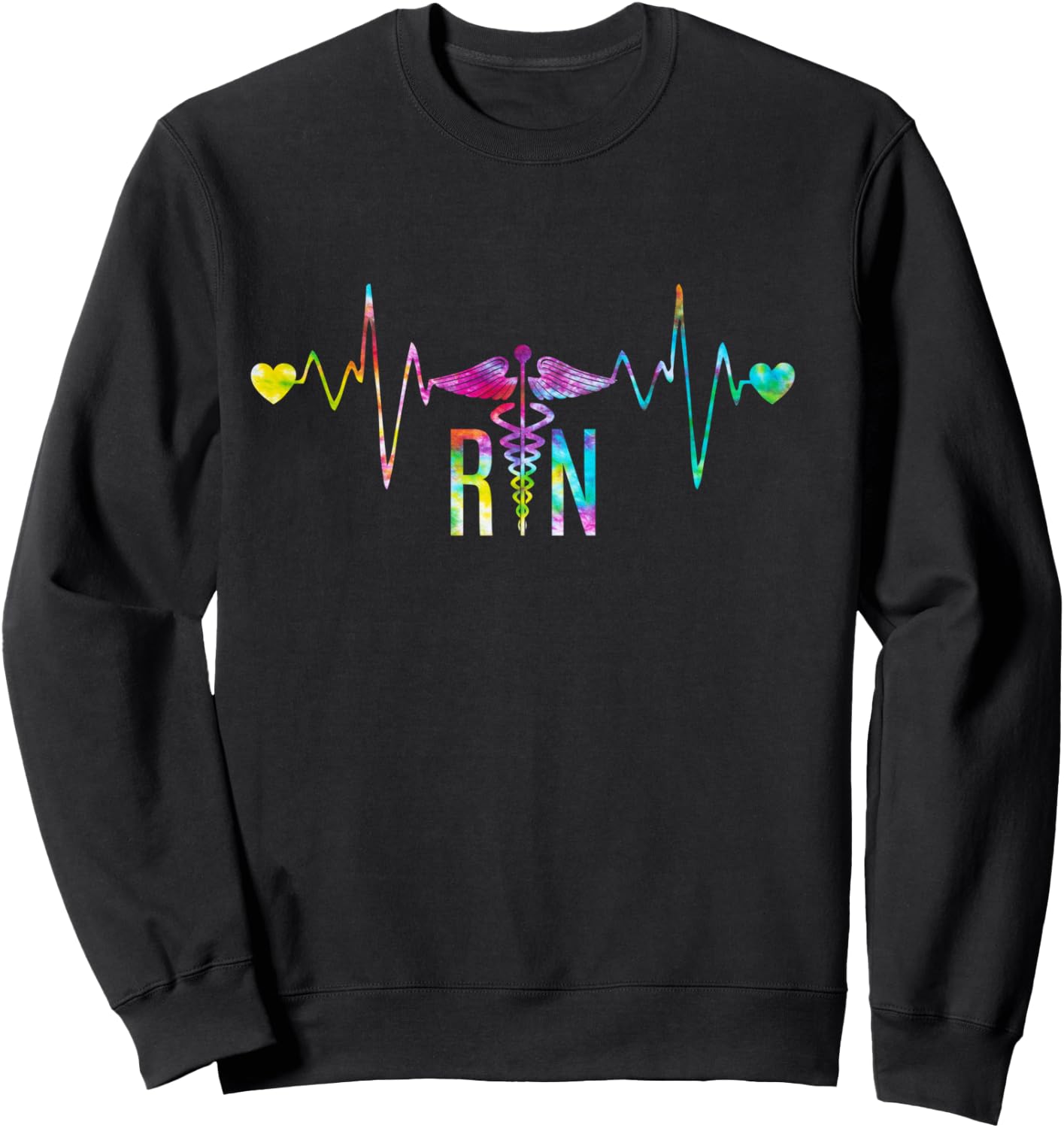 Lovely RN Registered Nurse Tie Dye - Nurse Sweatshirt - Sweatshirt | Black