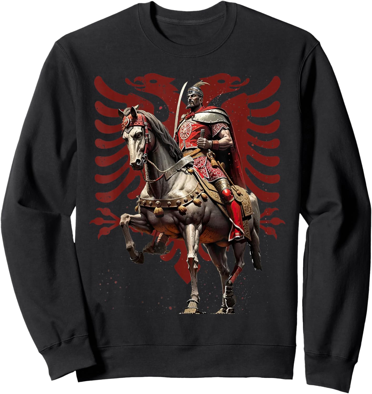 Skanderbeg Albania and Kosovo Flag for a Proud Albanian Sweatshirt - Sweatshirt | Black