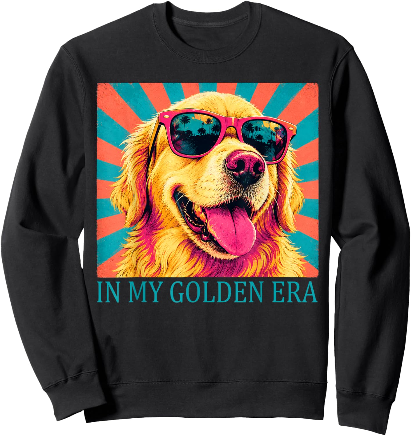 Funny in My Golden Retriever Era Cool Dog Mom Graphic Sweatshirt - Sweatshirt | Black