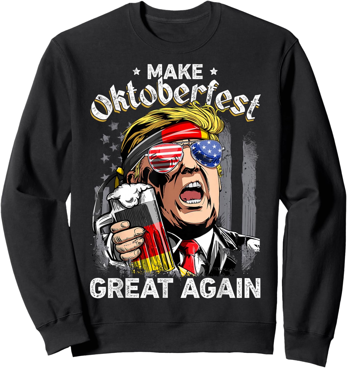 Make Oktoberfest Great Again Funny Trump Prost Beer Mug Men Sweatshirt - Sweatshirt | Black