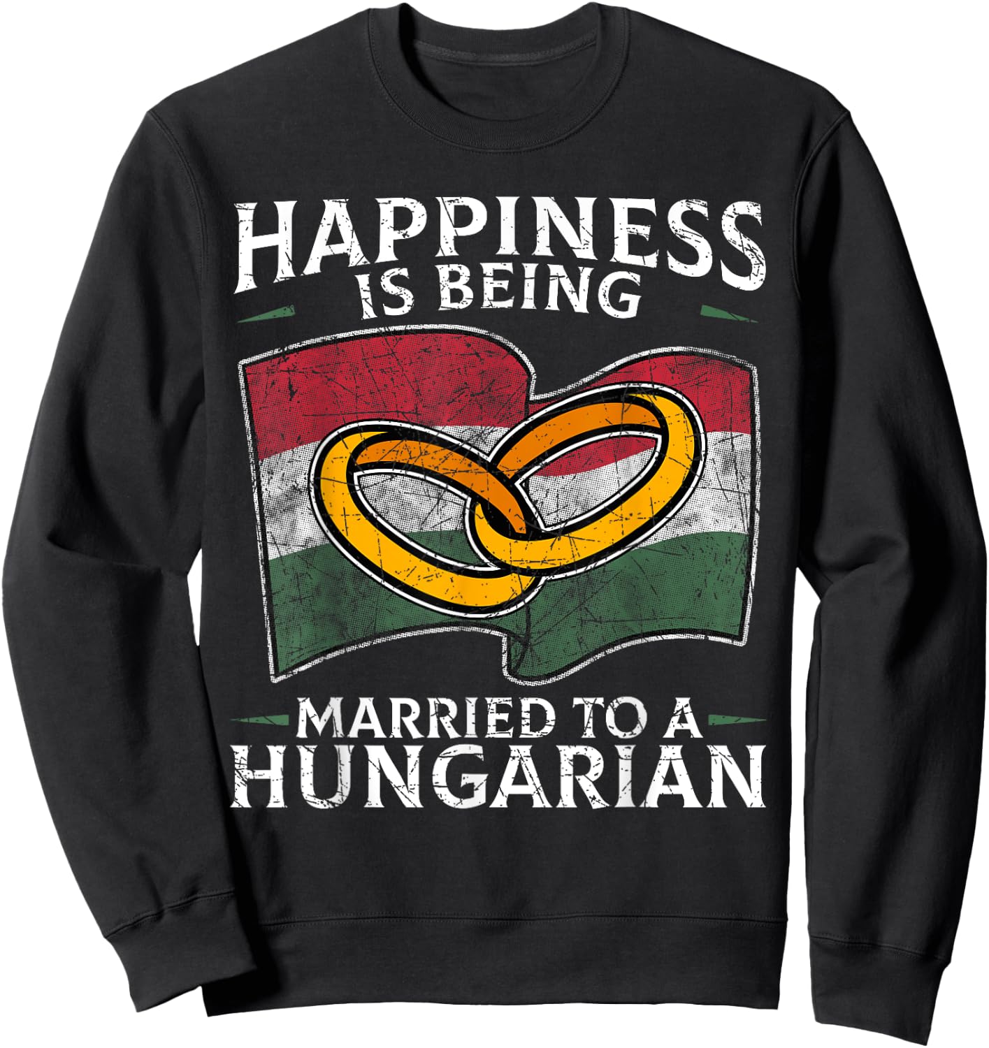 Hungarian Marriage Hungary Married Heritage Flag Culture Sweatshirt - Sweatshirt | Black