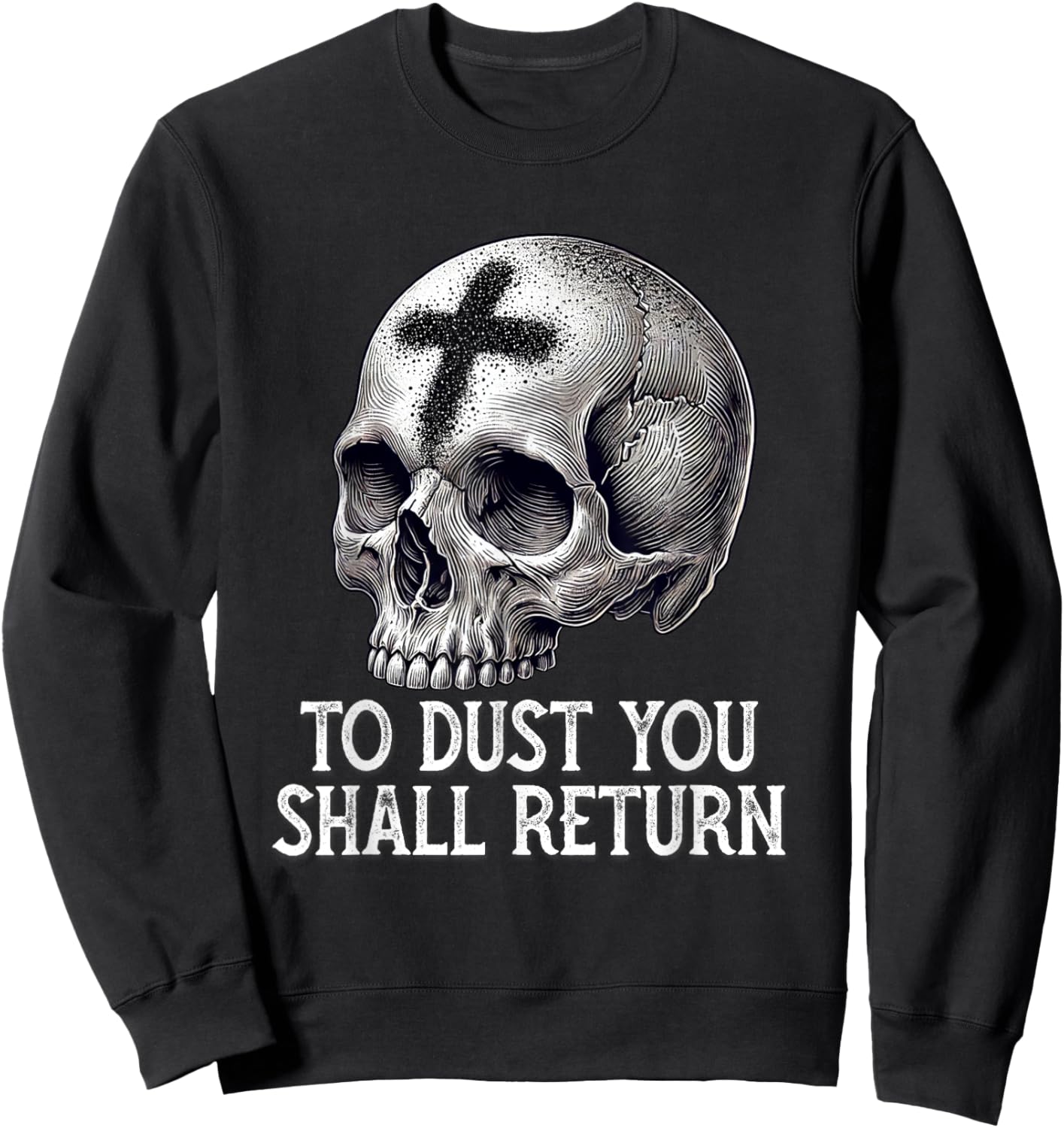 Memento Mori Catholic Crucifix Traditional Latin Mass Skull Sweatshirt - Sweatshirt | Black