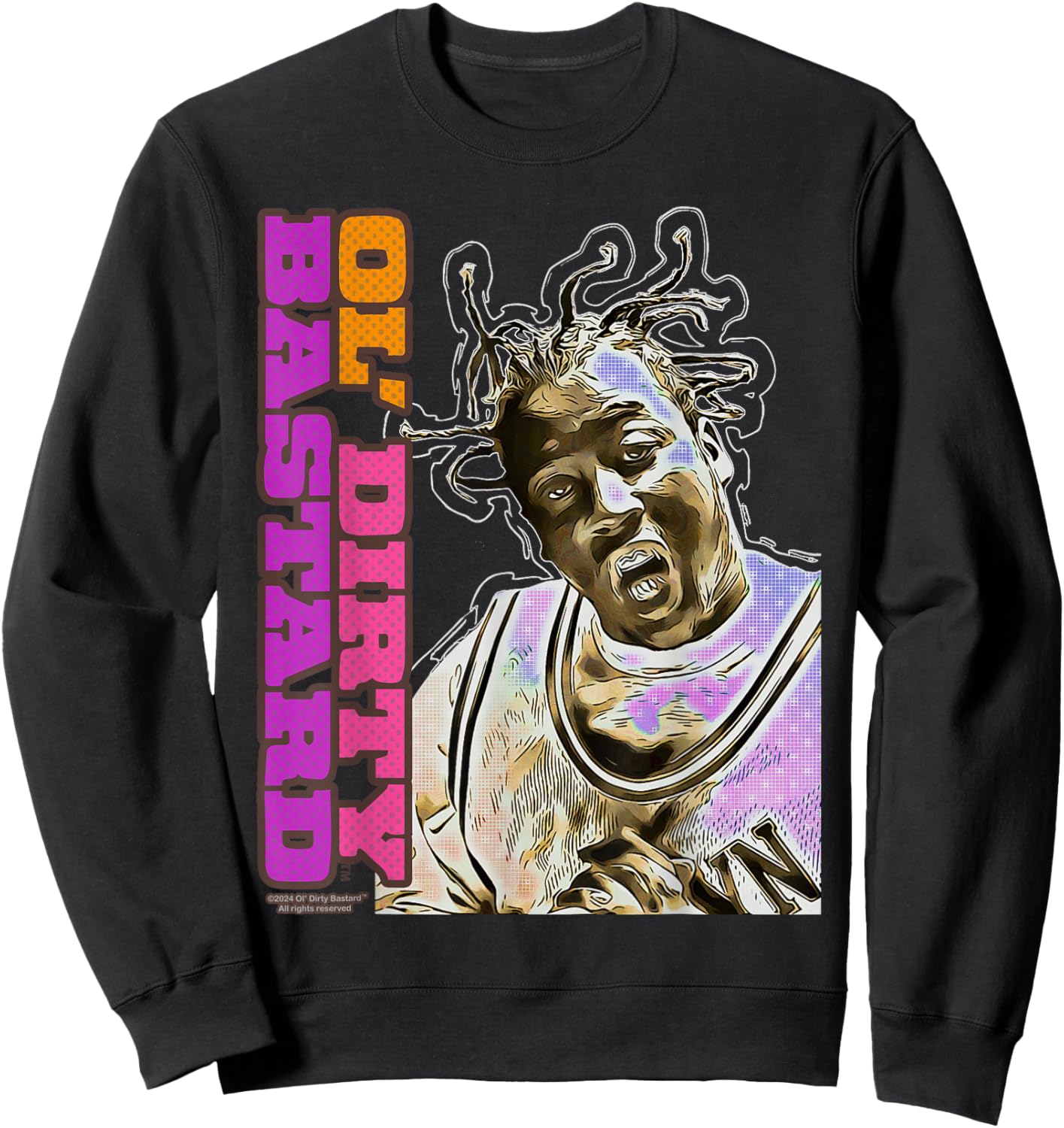 ODB Ol Dirty Ba--ard Icon Retro Comic Hip Hop Gangsta Rap Sweatshirt - Sweatshirt | Black
