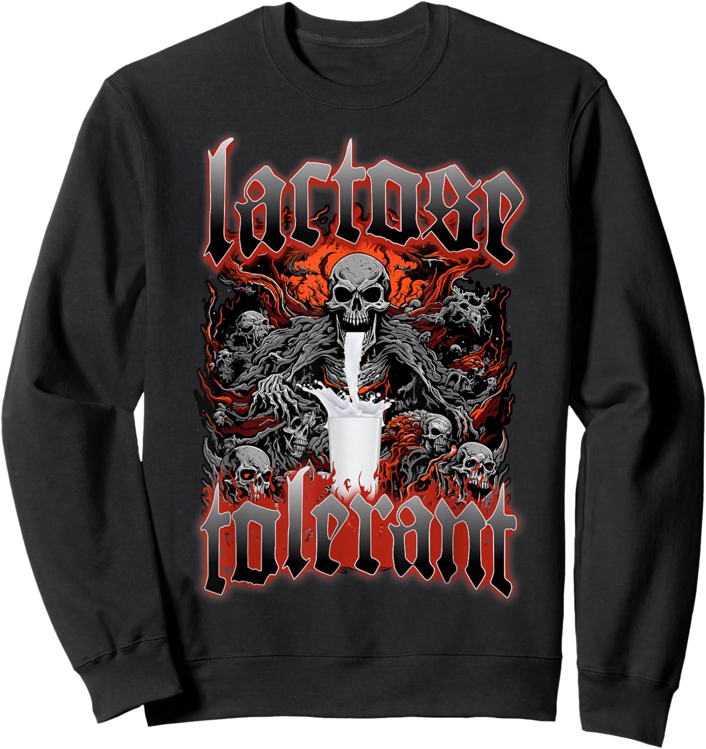 Lactose Tolerant Death Metal Pro Dairy Lactose Tolerant Sweatshirt - Sweatshirt | Black