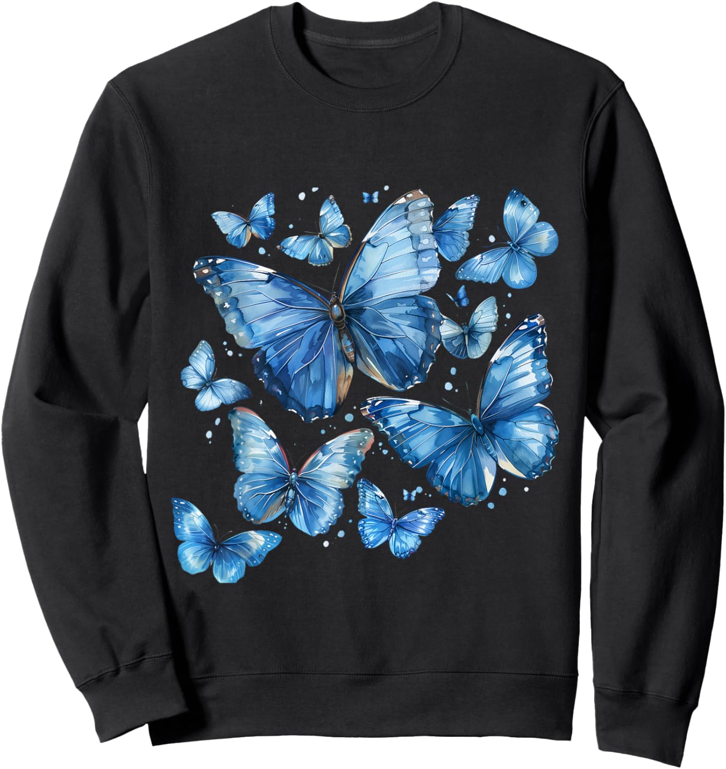 Blue Butterfly gardening Lepidoptera Lover Entomologist Sweatshirt - Sweatshirt | Black