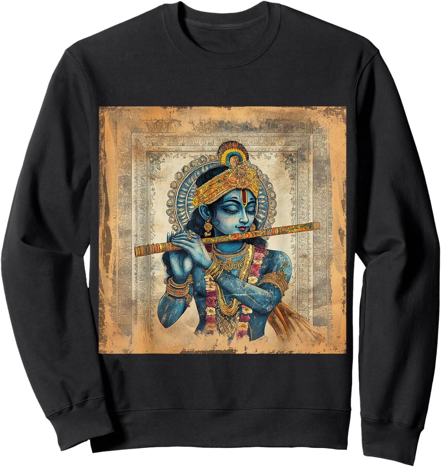 Krishna God oF Love Hindu Deity Ancient Hinduism Mythology Sweatshirt - Sweatshirt | Black