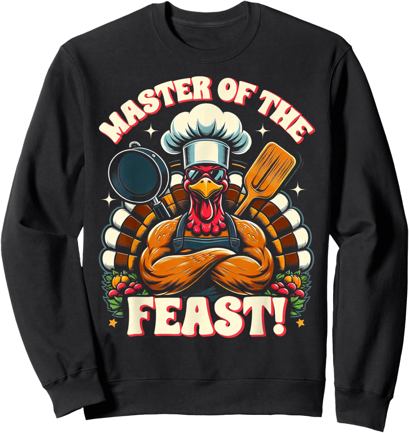 Master of the Feast – Thanksgiving Chef Turkey Sweatshirt - Sweatshirt | Black