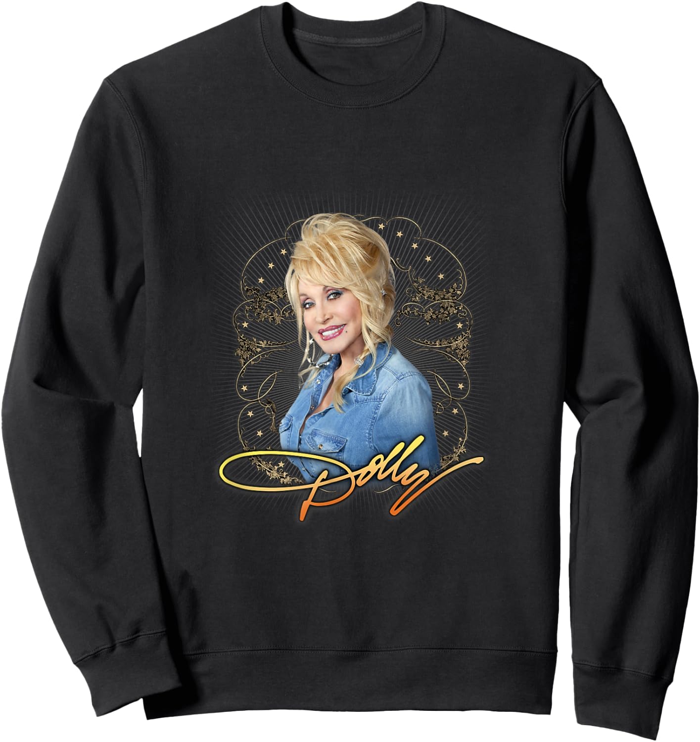 Dolly Parton Denim Smile Sweatshirt - Sweatshirt | Black
