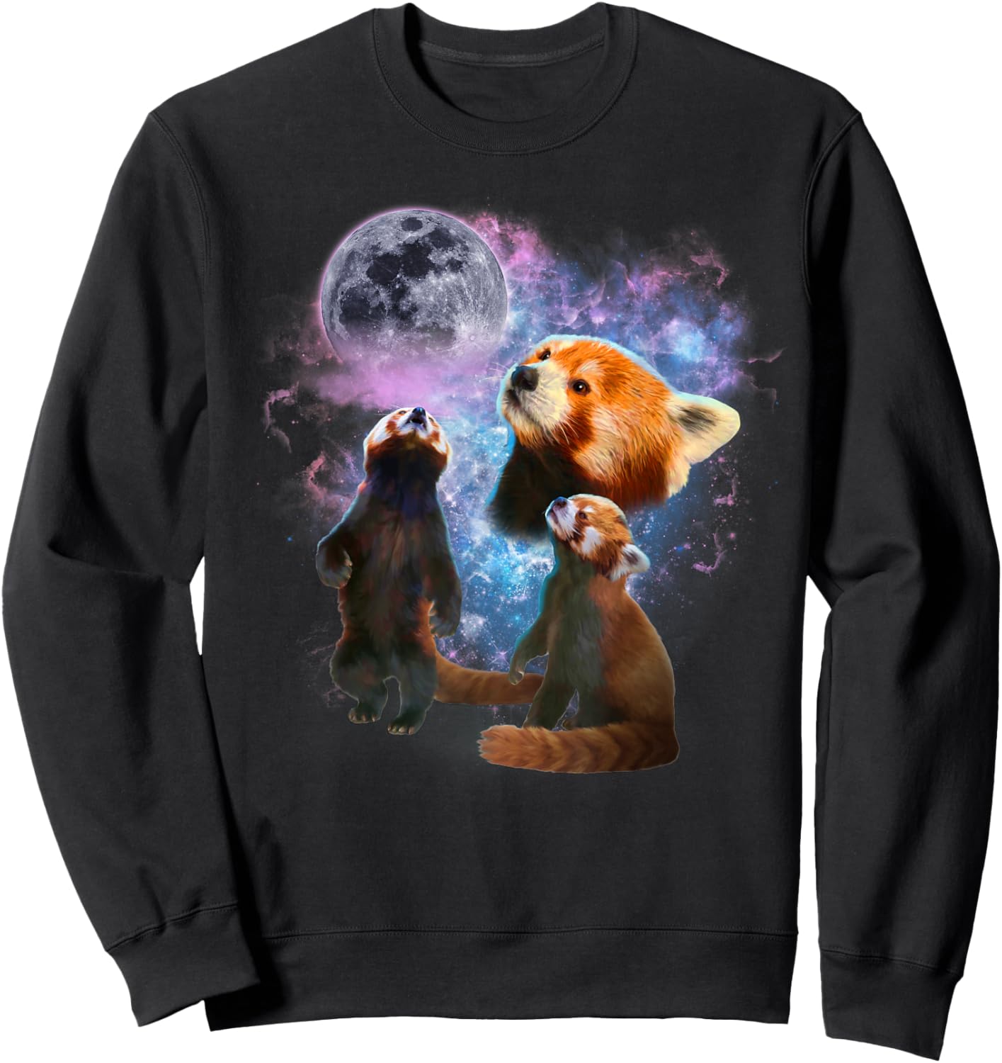 Howling at the Moon Red Panda Shirt - Red Panda Sweatshirt - Sweatshirt | Black