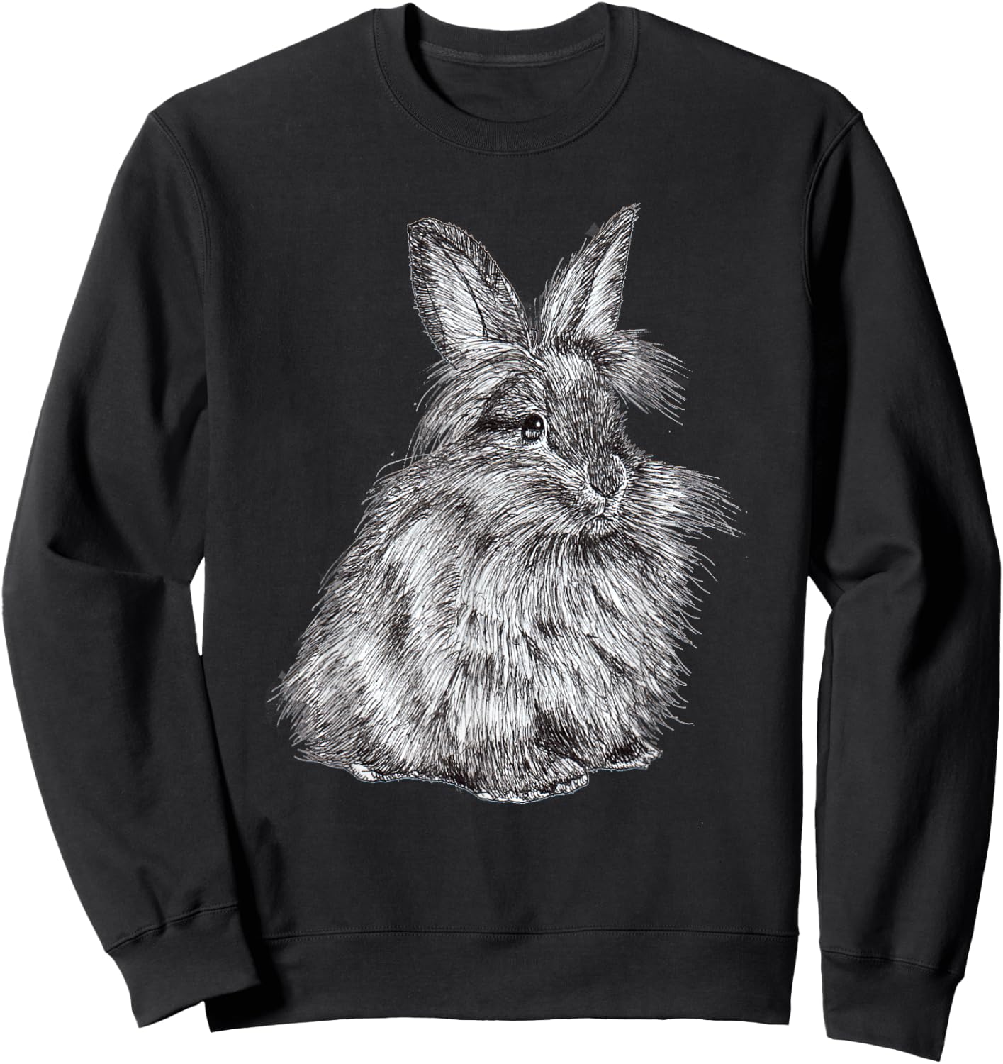 Lionhead Bunny Rabbit Cute Sweatshirt - Sweatshirt | Black