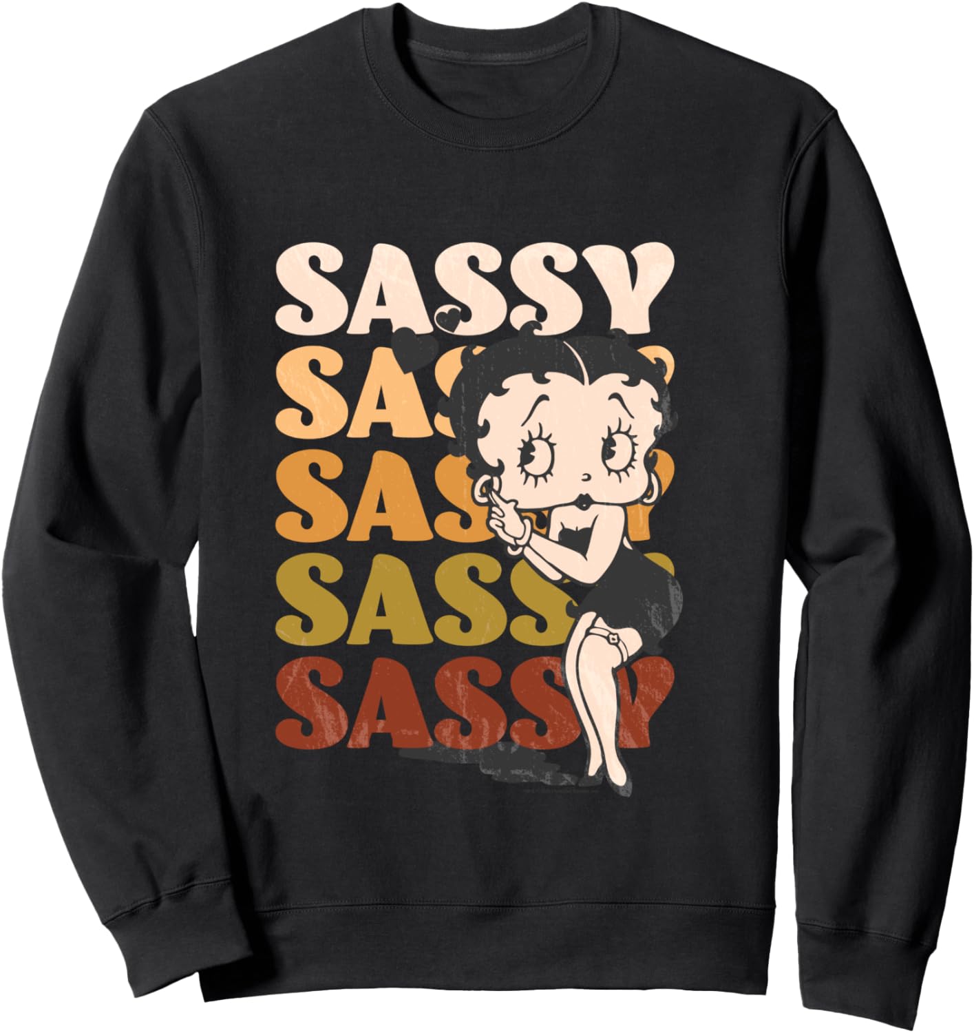 Betty Boop Sassy Sassy Babe Classic Vintage Poster Sweatshirt - Sweatshirt | Black
