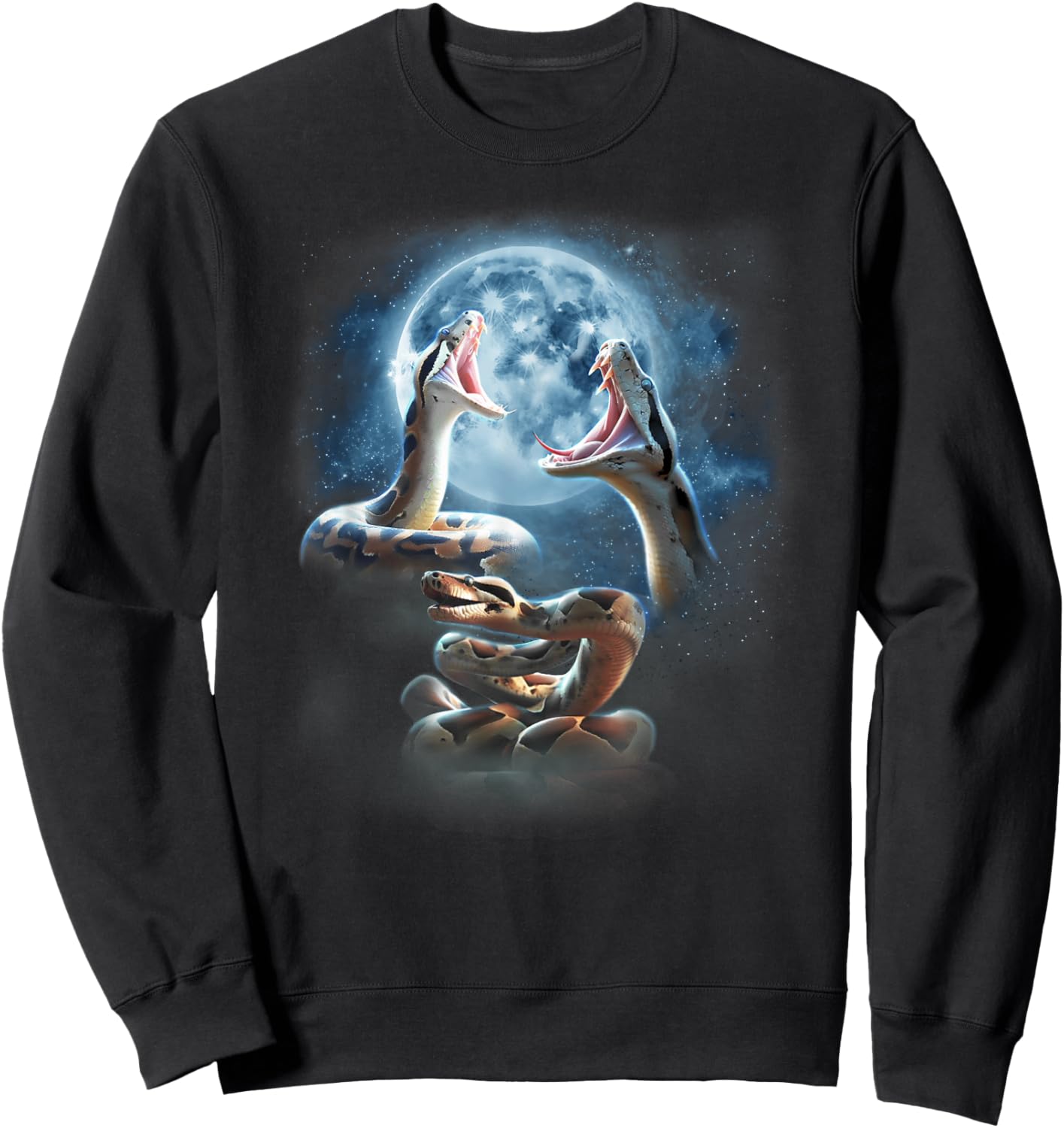 Boa Constrictor Shirt - Snakes Howling at the Moon Sweatshirt - Sweatshirt | Black
