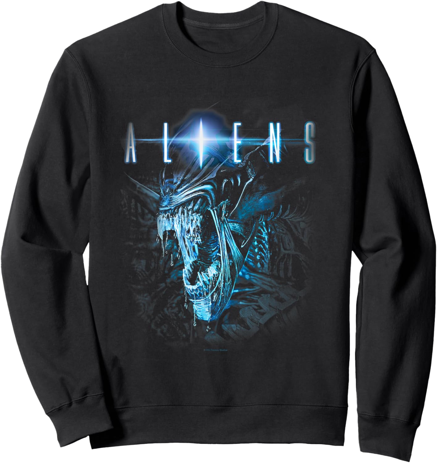 Aliens Iconic Epic Queen Xenomorph Angry Big Chest Portrait Sweatshirt - Sweatshirt | Black
