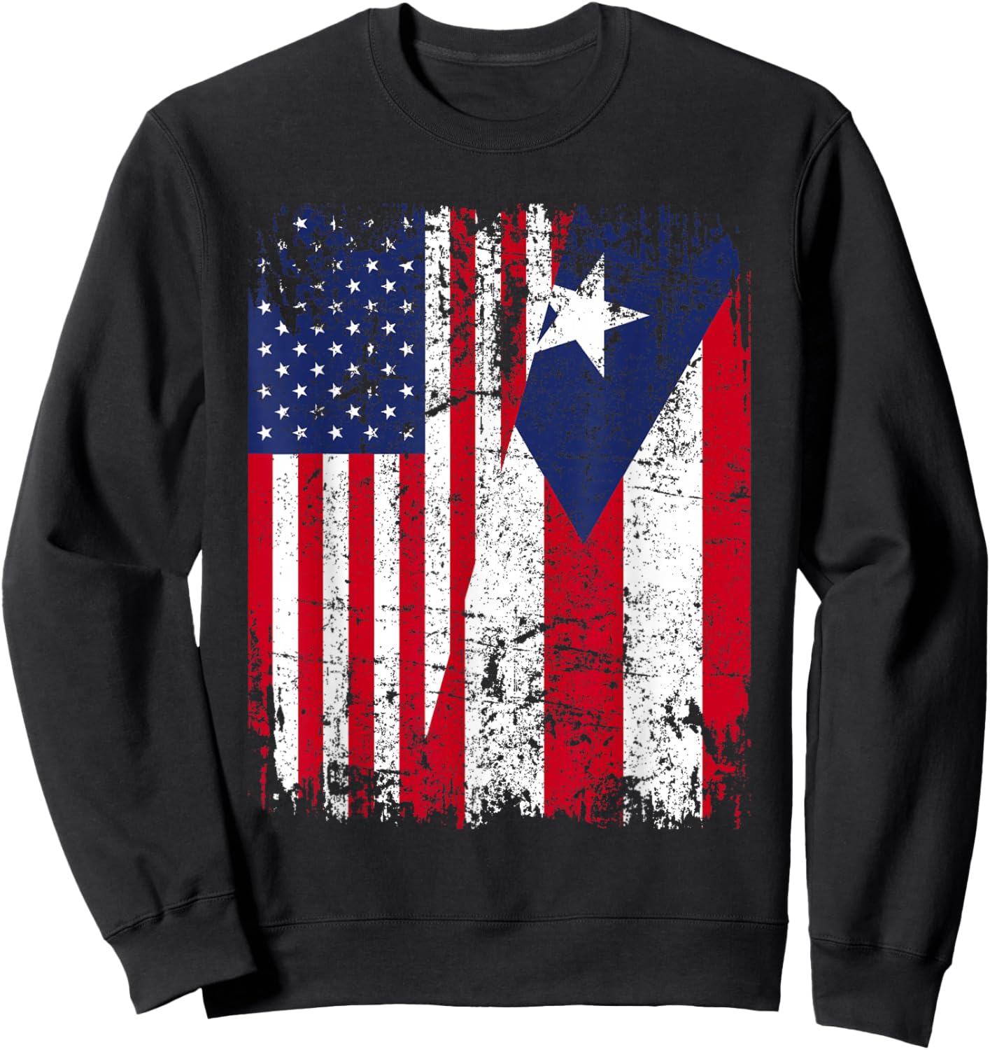 Puerto Rican American Flag | Men Women Kids | Puerto RICO Sweatshirt - Sweatshirt | Black