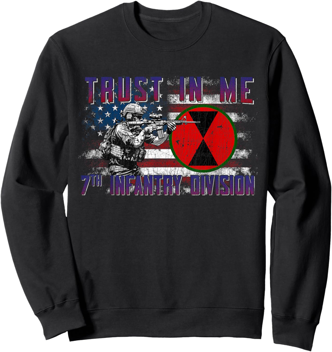 7th Infantry Division 7th ID Trust In Me Bayonet Division Sweatshirt - Sweatshirt | Black