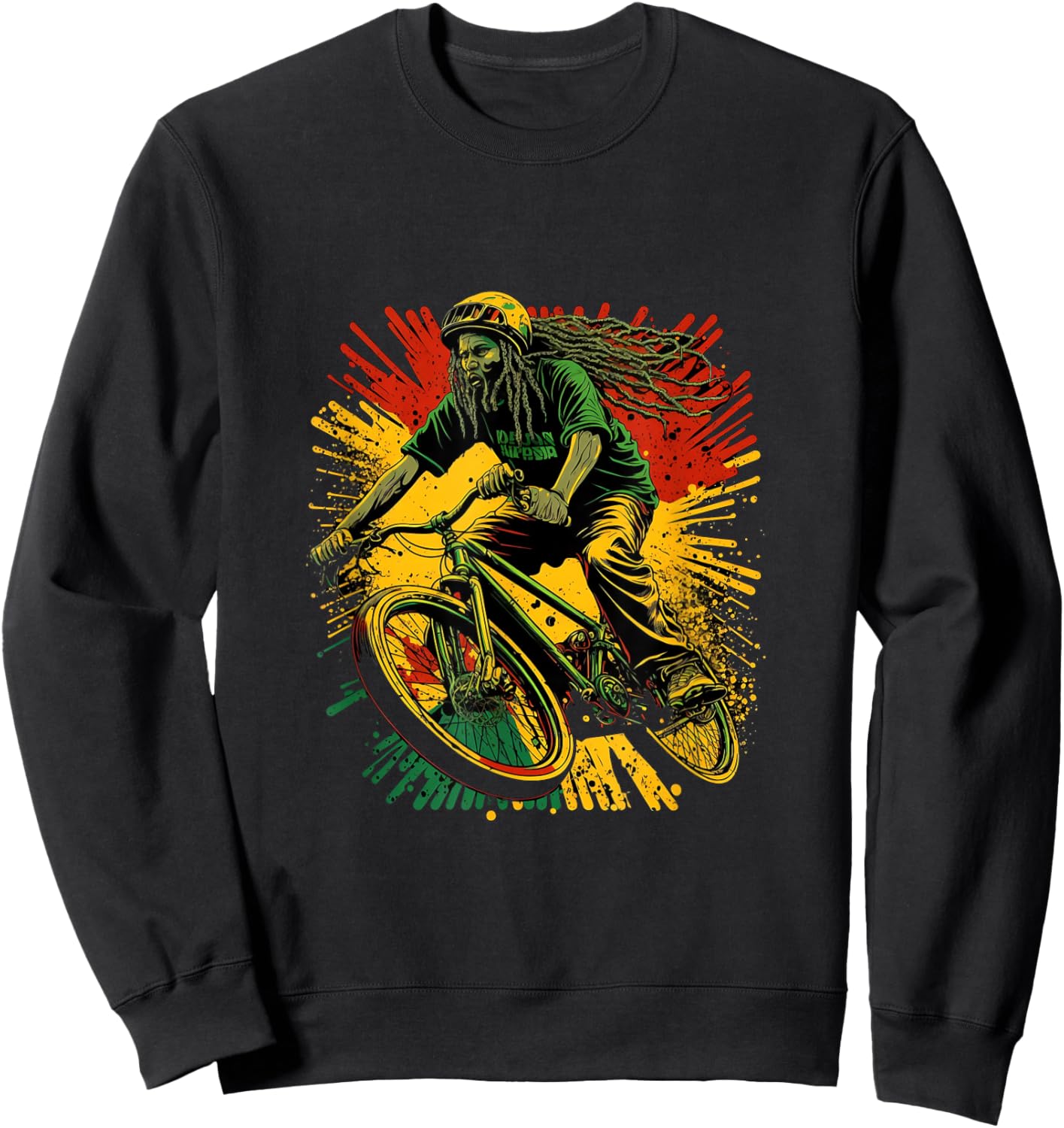 Cycling BMX Bike Rasta Cyclist Biking Sweatshirt - Sweatshirt | Black